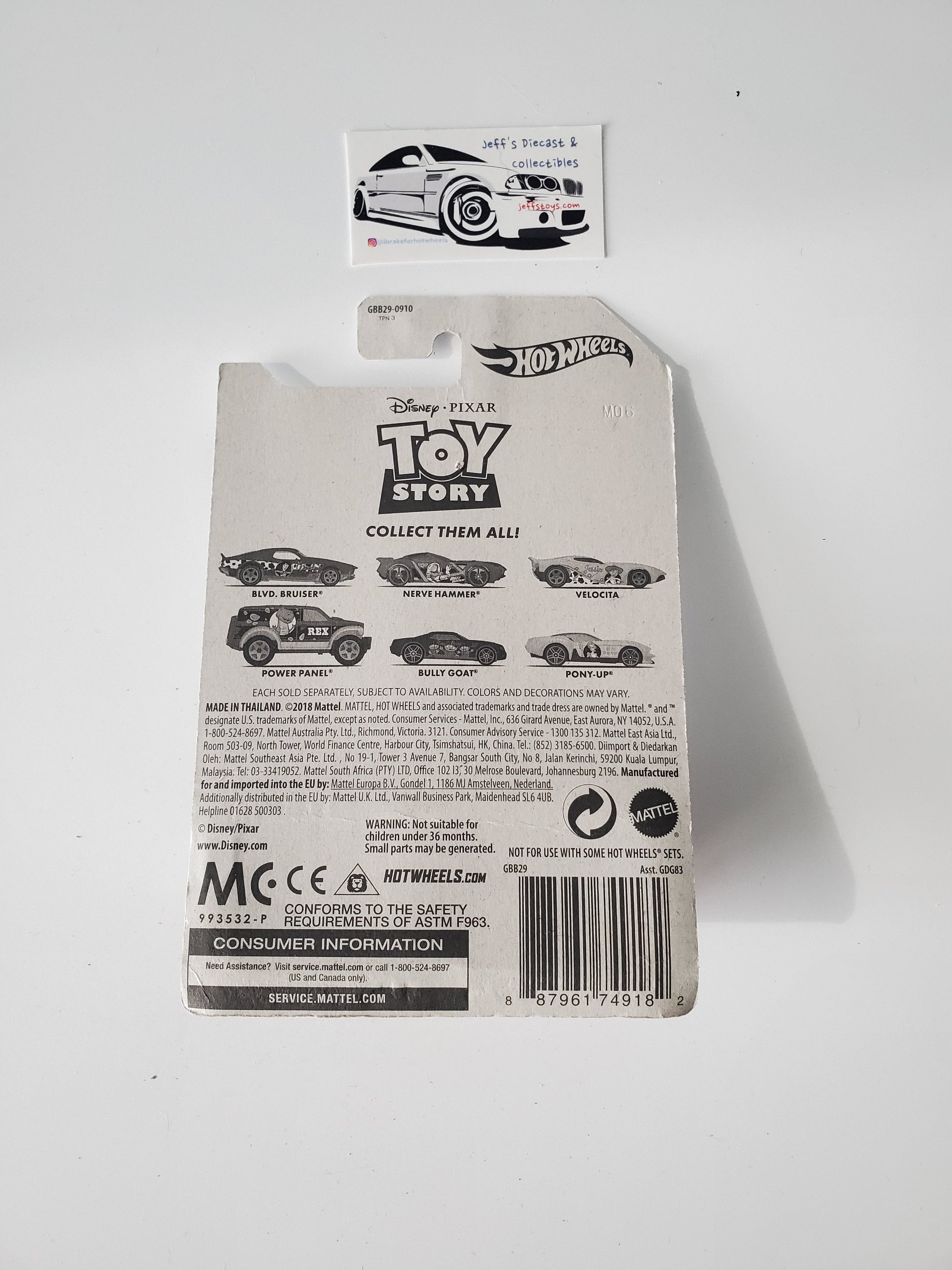 2019 Hot Wheels Toy Story Woody Blvd Bruiser Jeff's Diecast & Collectibles