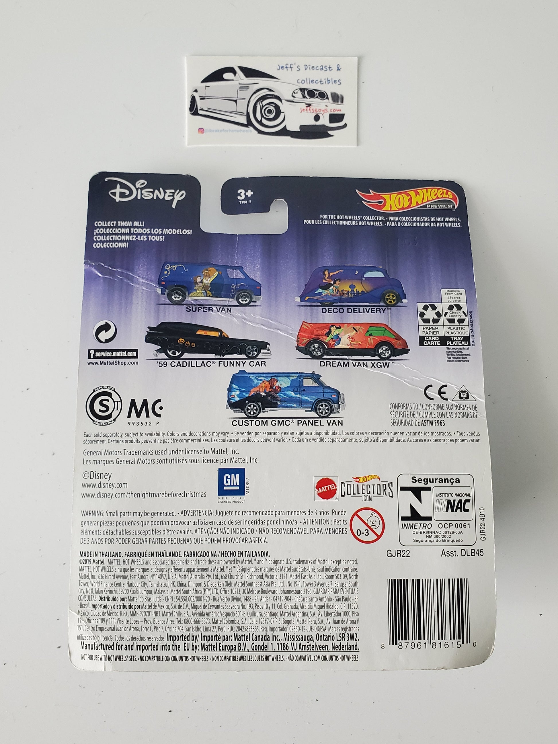 2020 Hot Wheels Premium Custom GMC Panel Van Lion King - bad card Jeff's Diecast & Collectibles