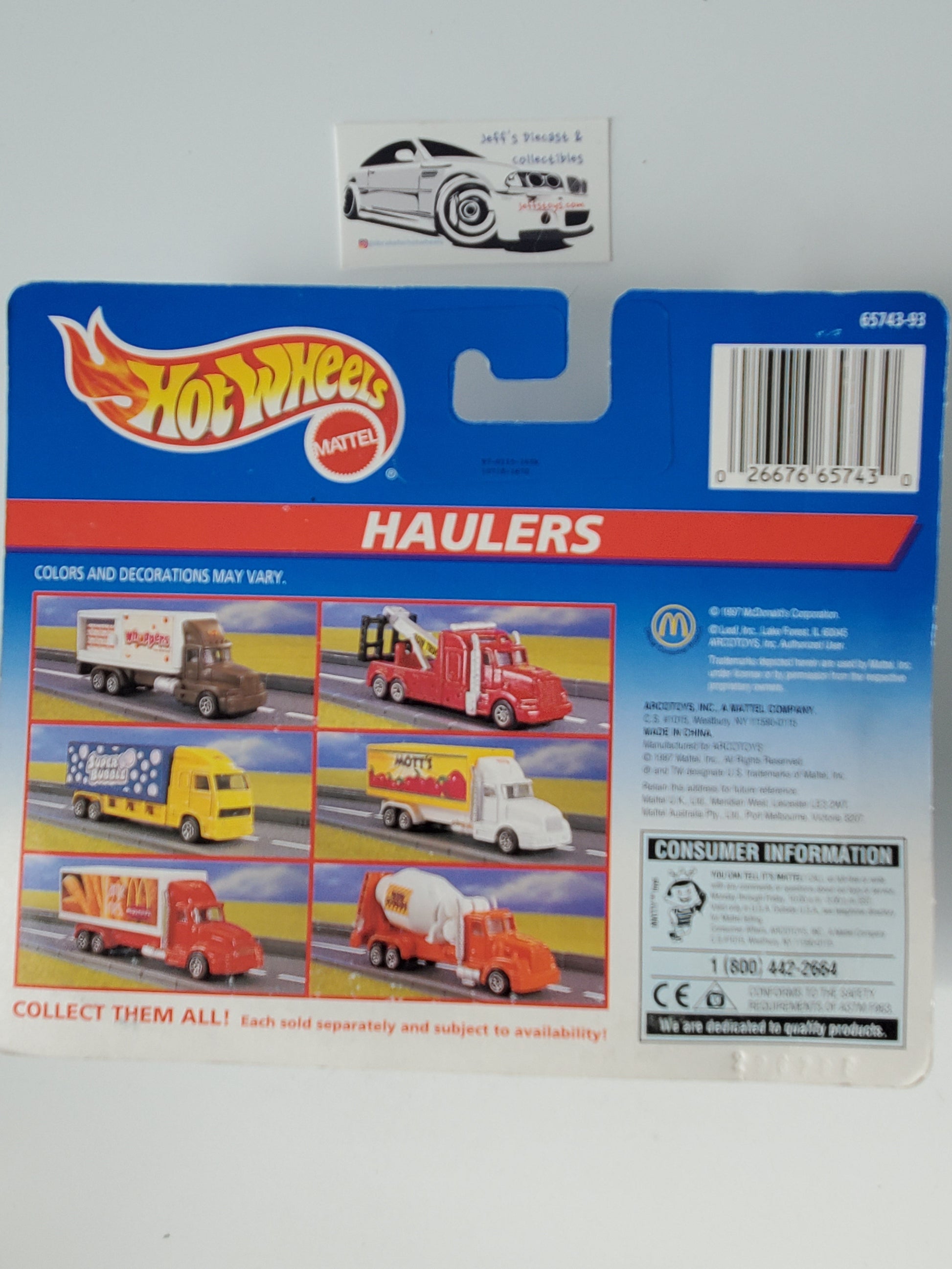 1996 Hot Wheels Haulers Whoppers Jeff's Diecast & Collectibles