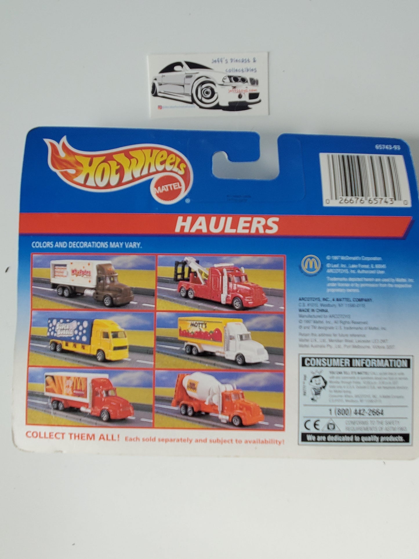 1996 Hot Wheels Haulers Super Bubble Jeff's Diecast & Collectibles