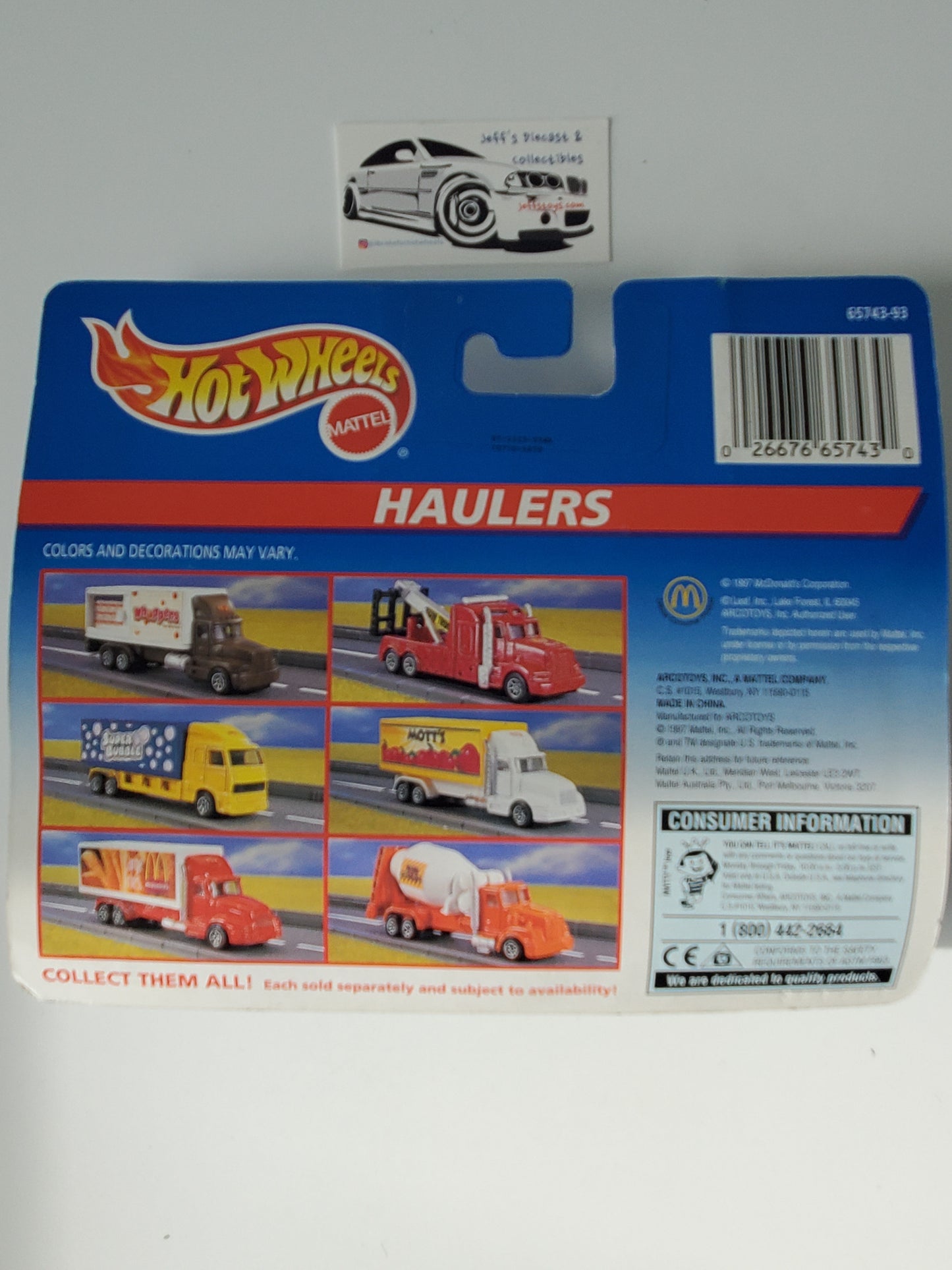 1996 Hot Wheels Haulers Cement Mixer Jeff's Diecast & Collectibles