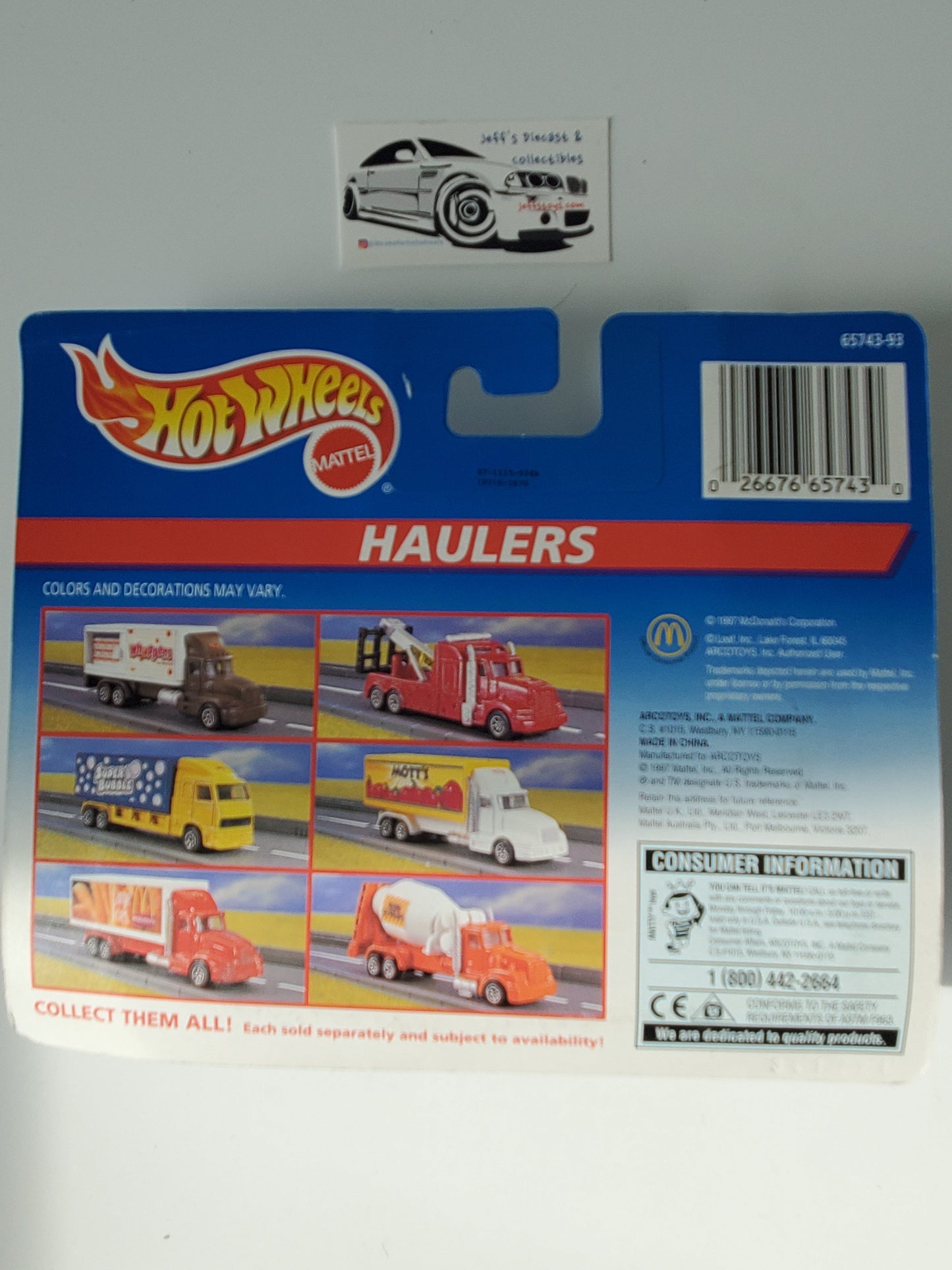 1996 Hot Wheels Haulers Tow Truck Jeff's Diecast & Collectibles