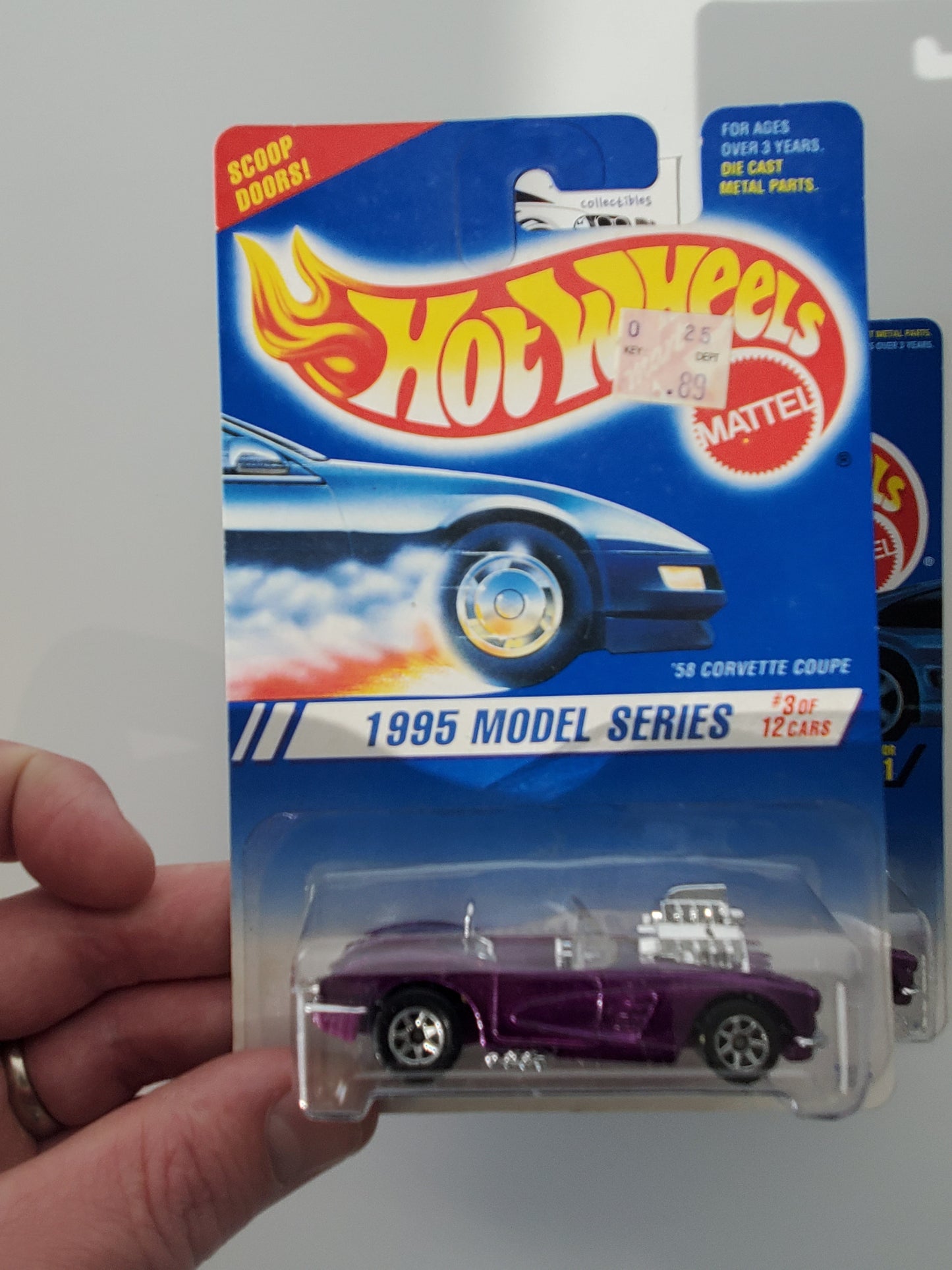 1997 Hot Wheels '58 Corvette #341 - Lot of 2 Card Variations Jeff's Diecast & Collectibles