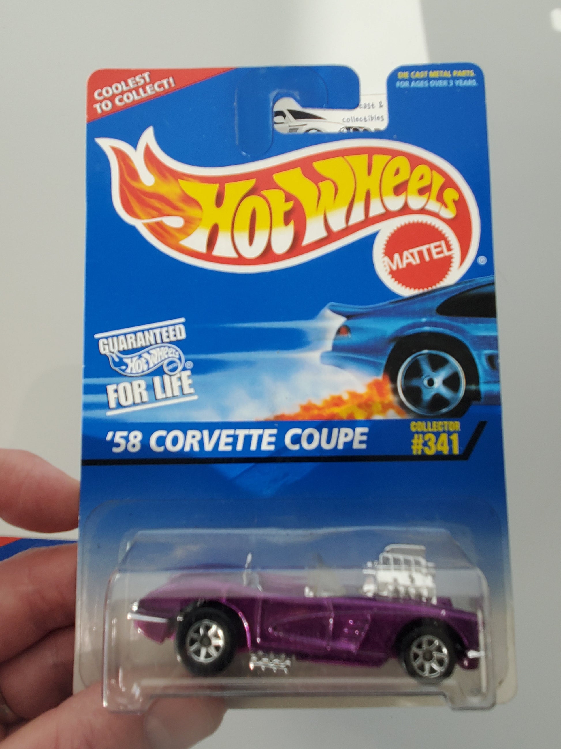 1997 Hot Wheels '58 Corvette #341 - Lot of 2 Card Variations Jeff's Diecast & Collectibles
