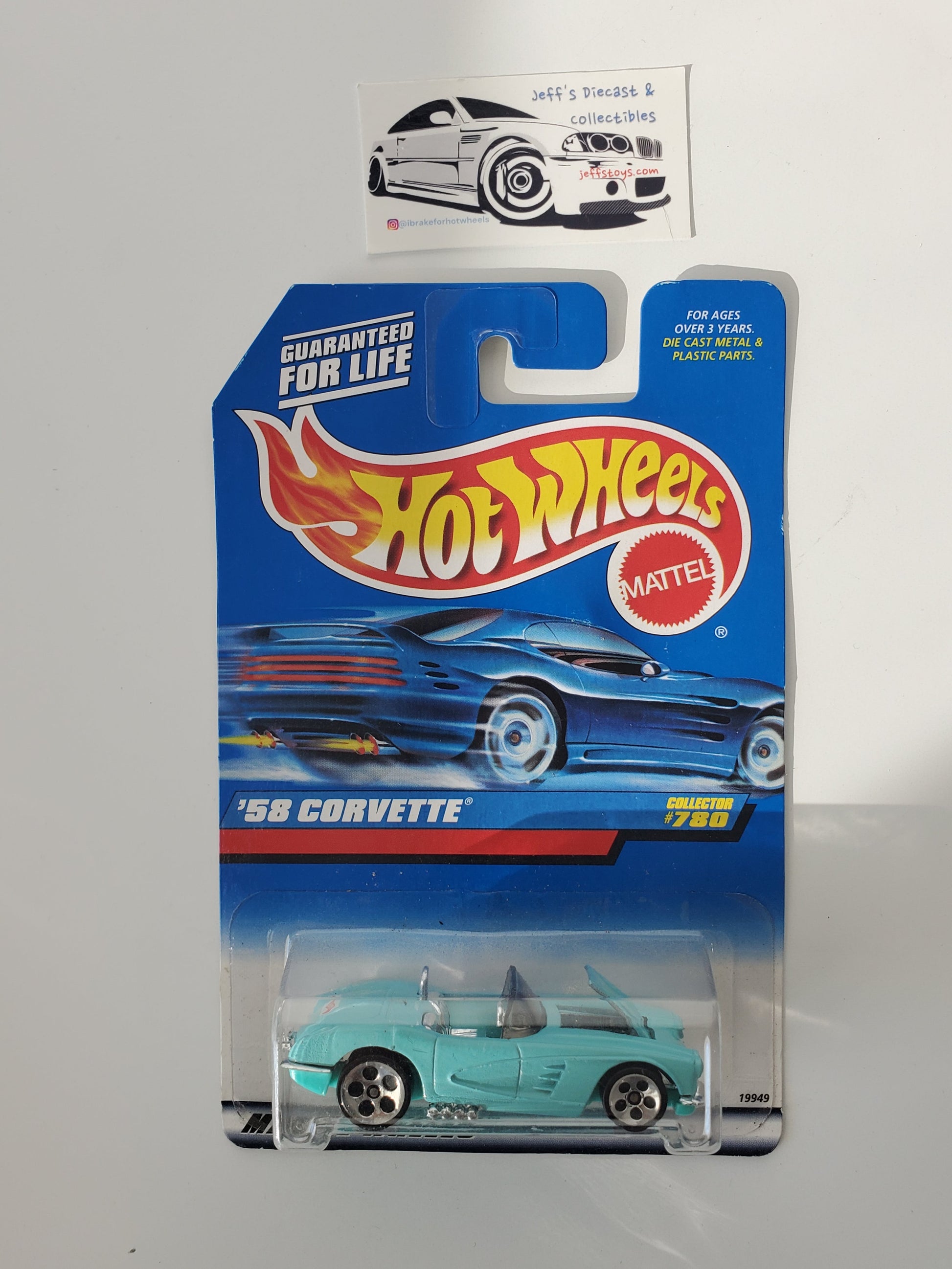 1998 Hot Wheels '58 Corvette #780 - No Blower Engine Jeff's Diecast & Collectibles