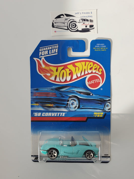 1998 Hot Wheels '58 Corvette #780 - No Blower Engine Jeff's Diecast & Collectibles
