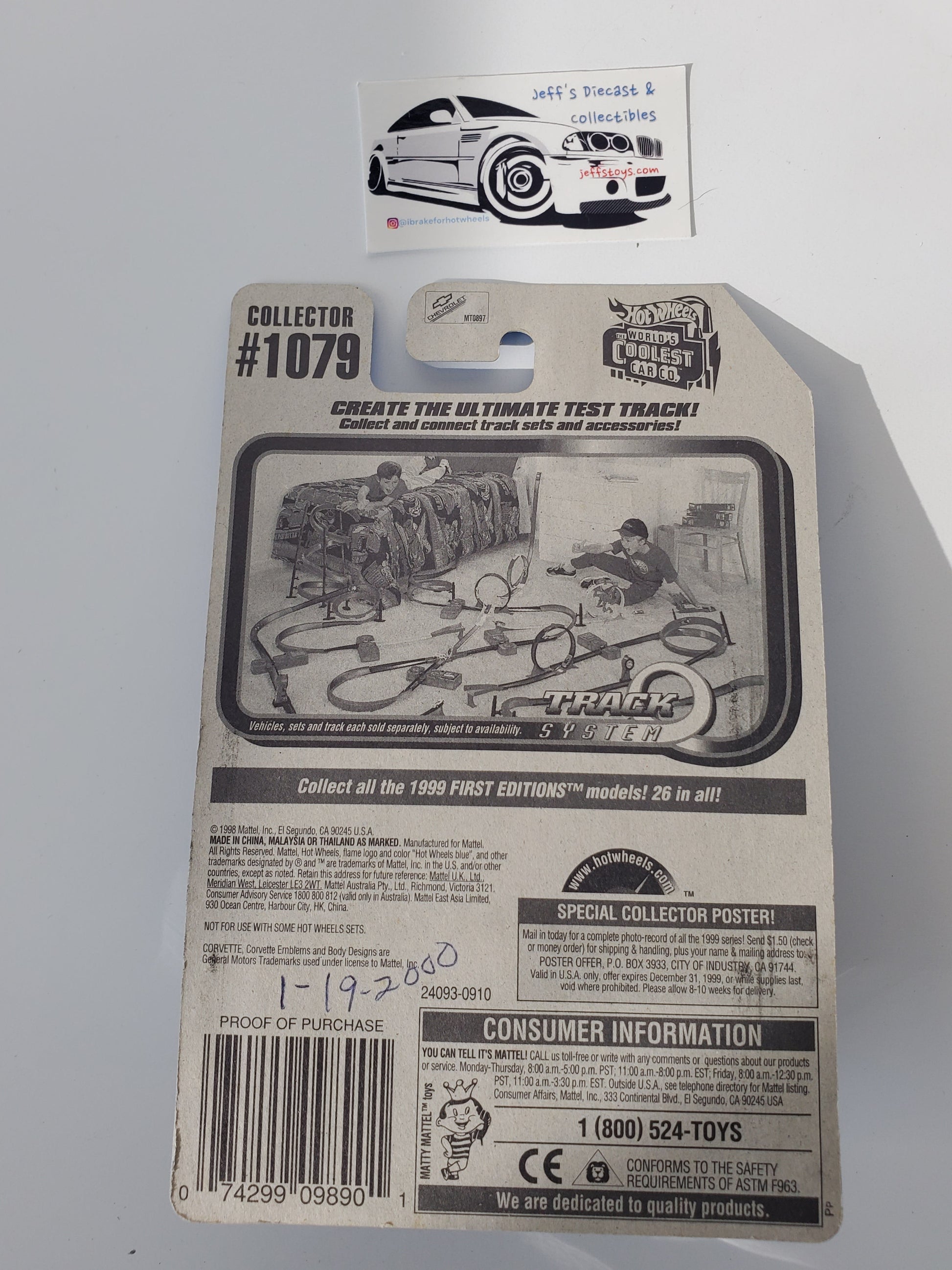 1999 Hot Wheels '63 Corvette #1079 Jeff's Diecast & Collectibles