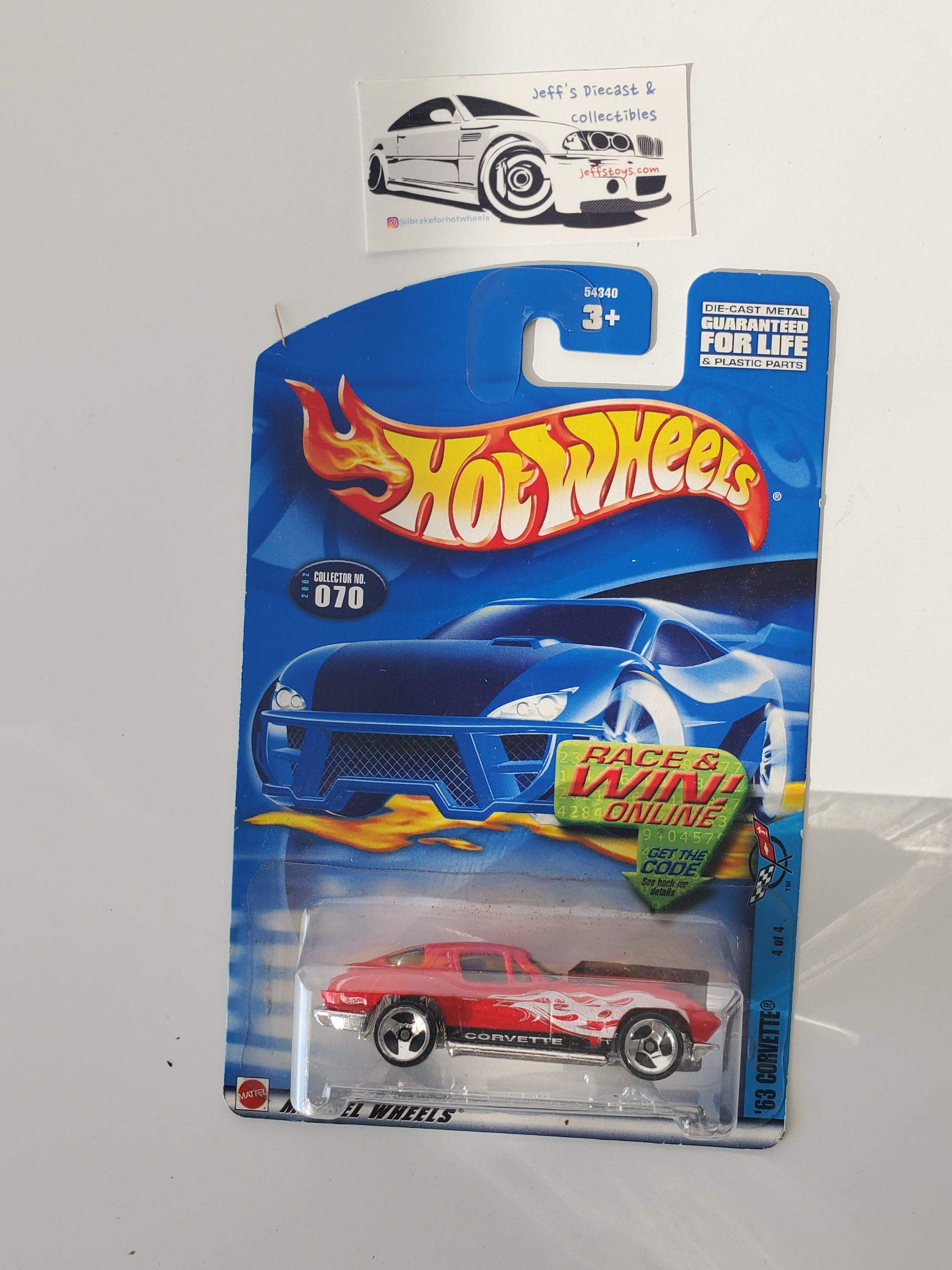 2002 Hot Wheels '63 Corvette #70 Jeff's Diecast & Collectibles