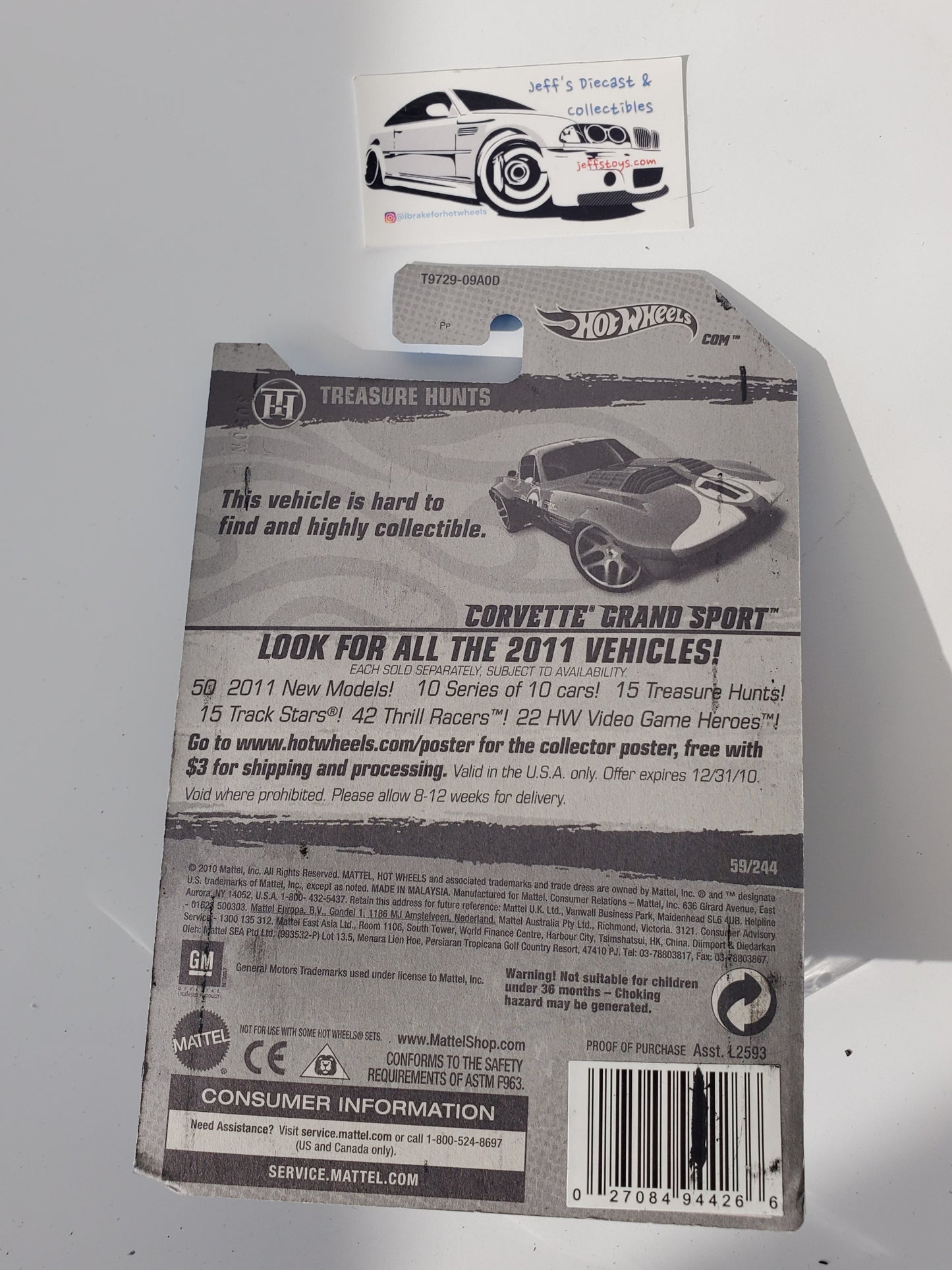 2011 Hot Wheels Corvette Grand Sport #59 Treasure Hunt Jeff's Diecast & Collectibles