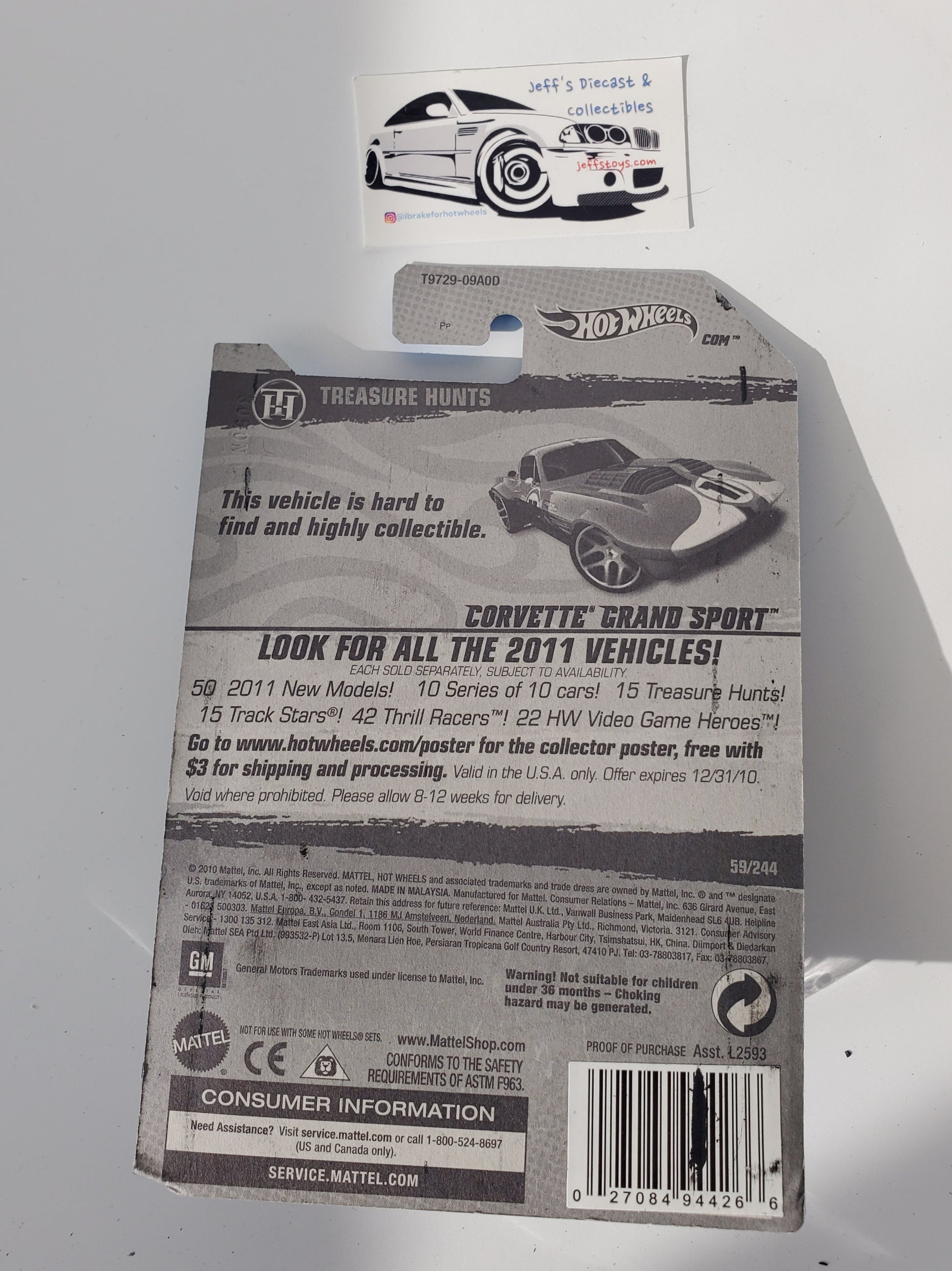 2011 Hot Wheels Corvette Grand Sport #59 Treasure Hunt Jeff's Diecast & Collectibles