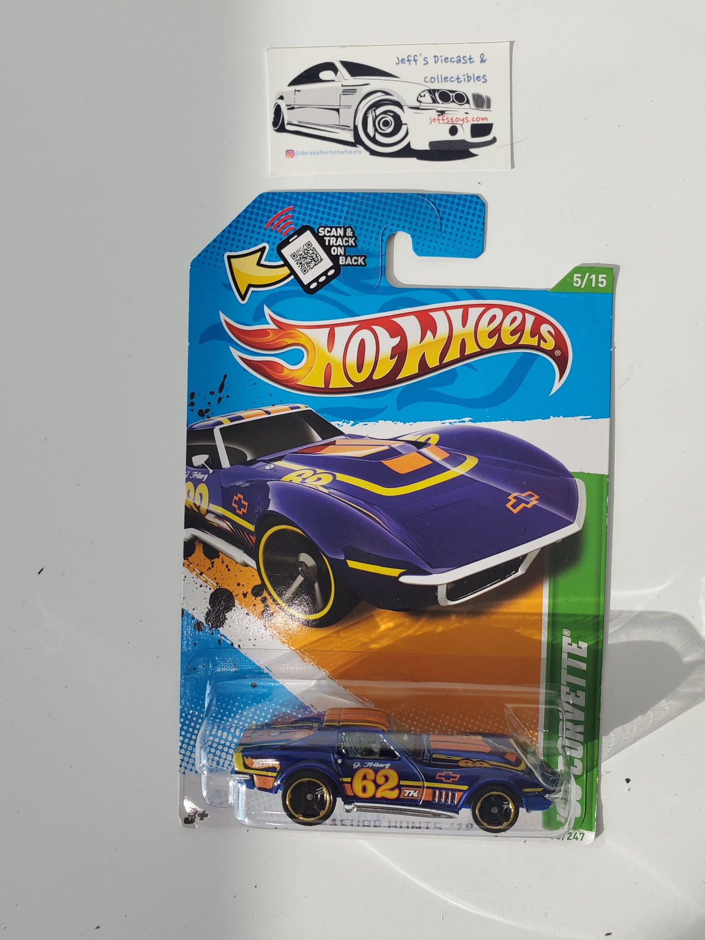 2012 Hot Wheels '69 Corvette #55 Treasure Hunt Jeff's Diecast & Collectibles