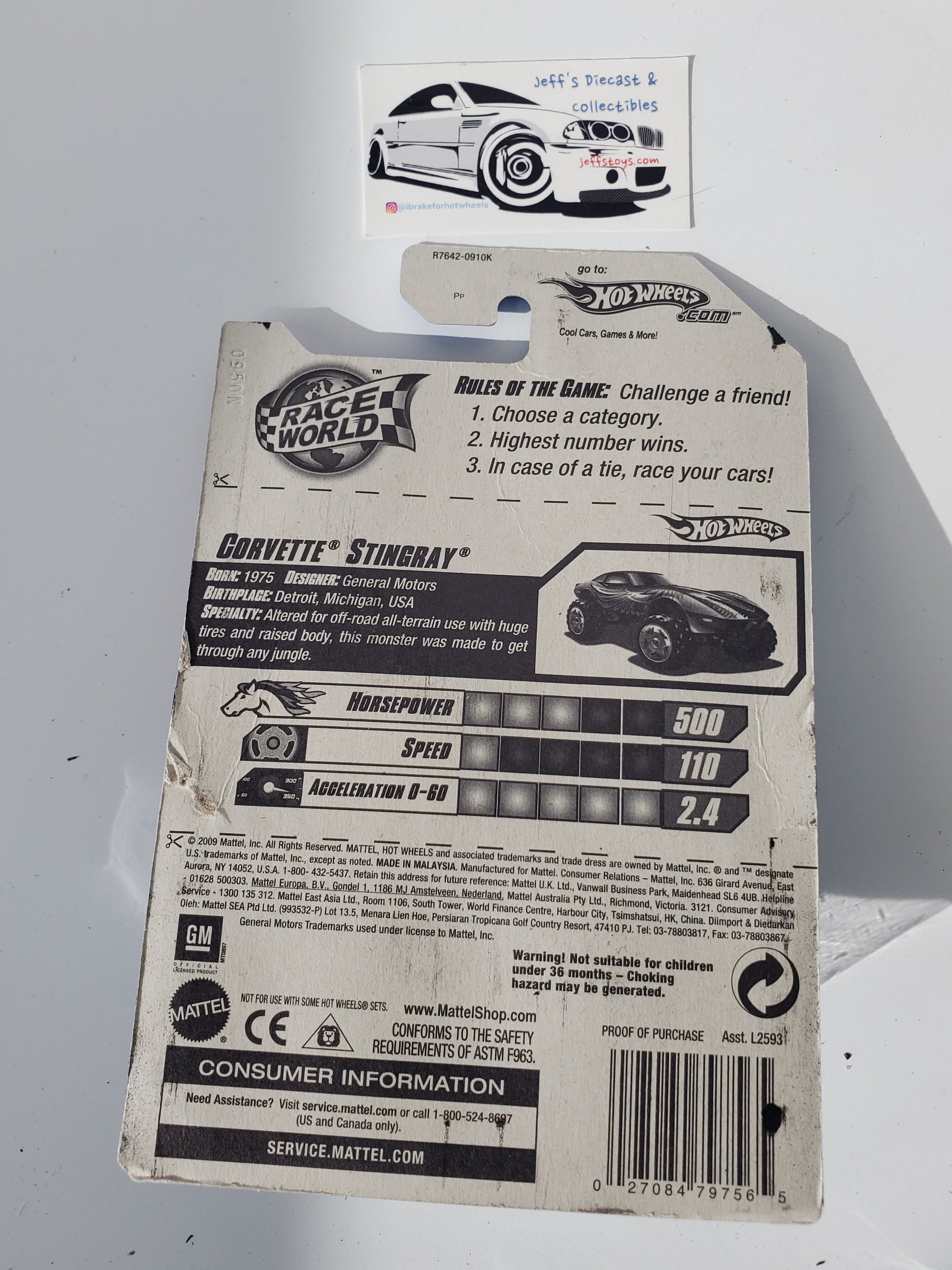 2010 Hot Wheels Corvette Stingray #213 Jeff's Diecast & Collectibles