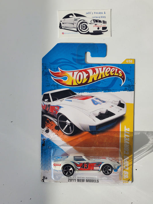 2011 Hot Wheels '69 Copo Corvette #4 White Jeff's Diecast & Collectibles