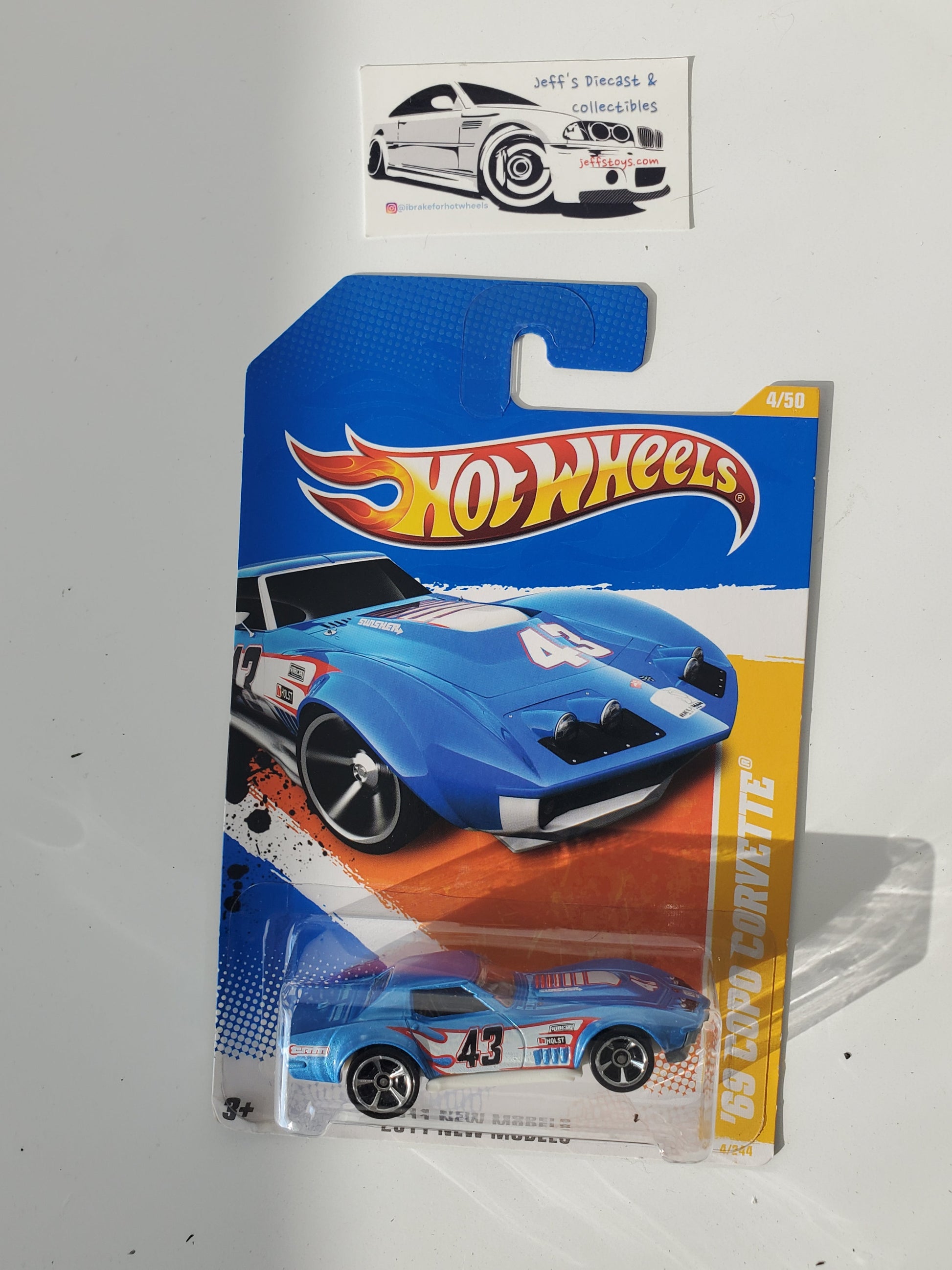 2011 Hot Wheels '69 Copo Corvette #4 Blue Jeff's Diecast & Collectibles