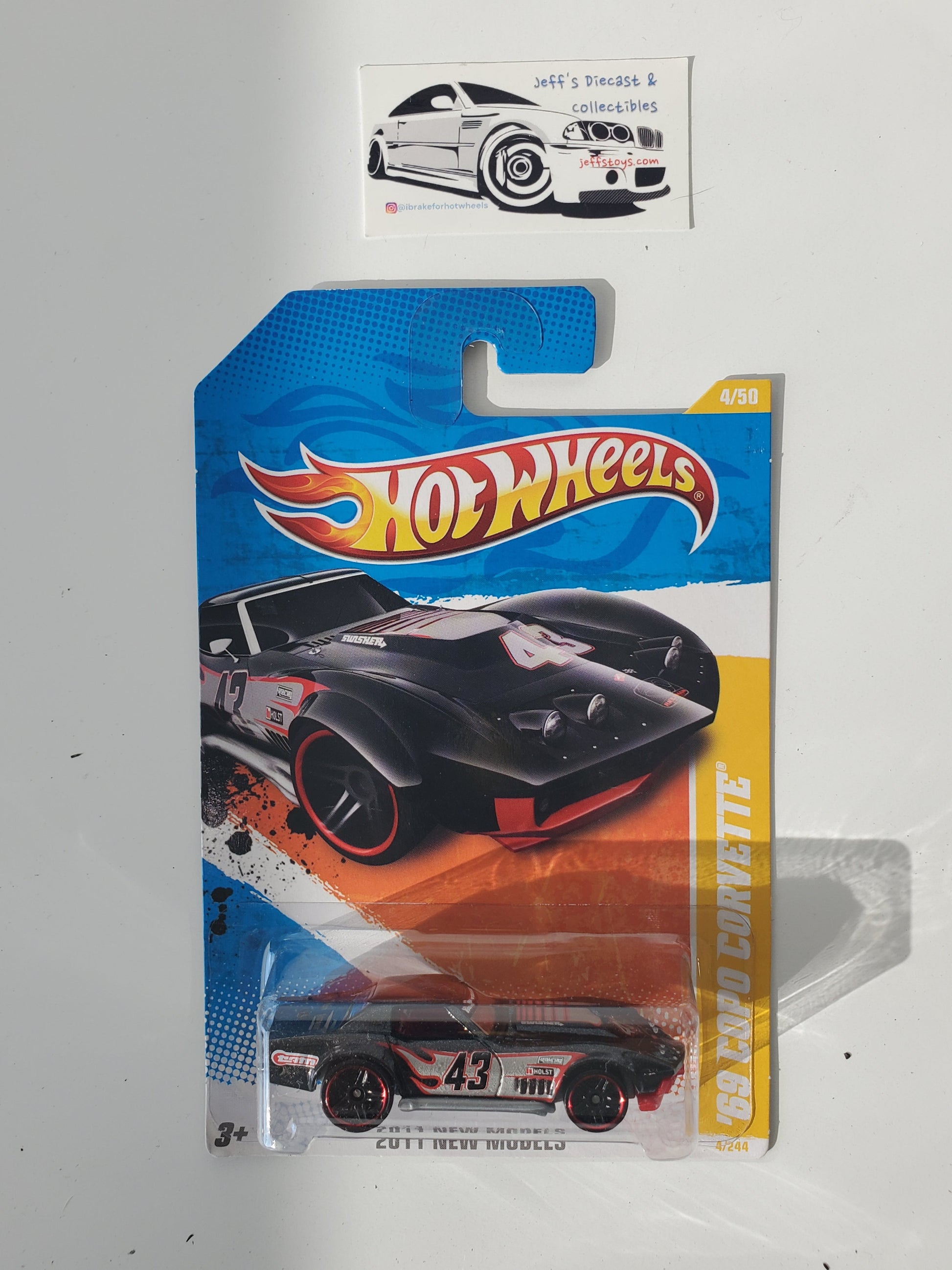 2011 Hot Wheels '69 Copo Corvette #4 Black Jeff's Diecast & Collectibles