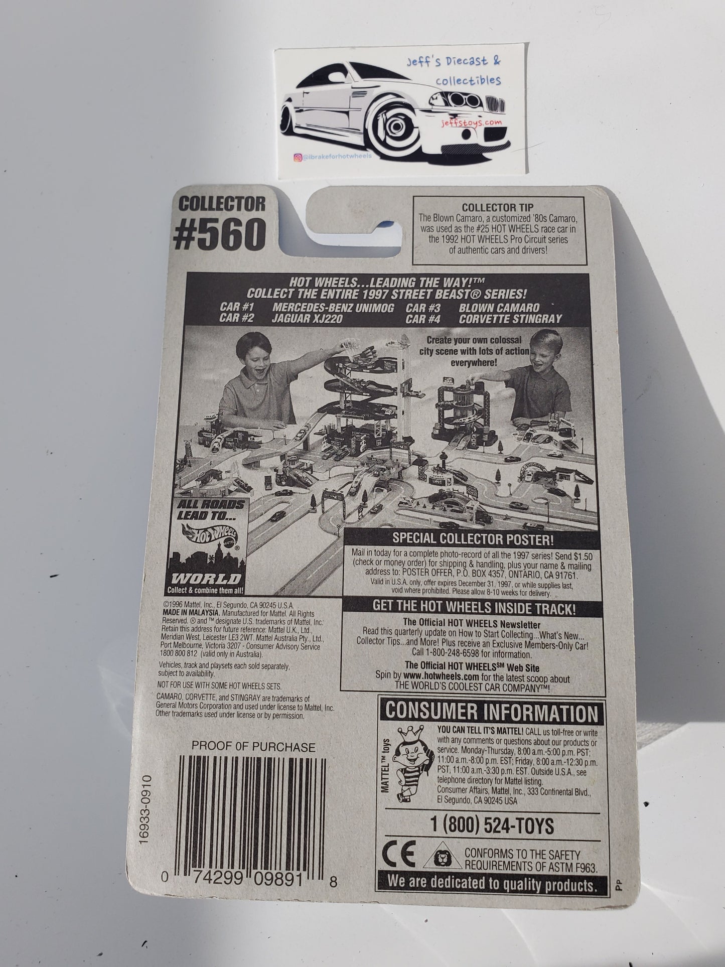 1997 Hot Wheels Corvette Stingray #560 Street Beast Jeff's Diecast & Collectibles
