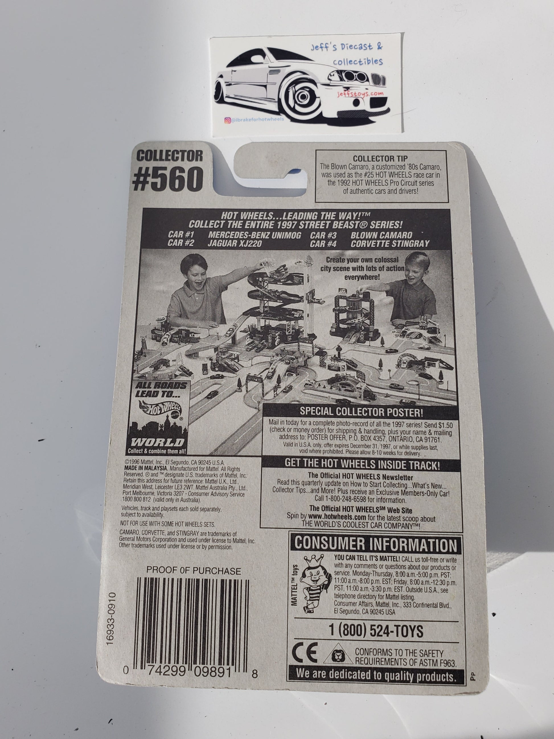 1997 Hot Wheels Corvette Stingray #560 Street Beast Jeff's Diecast & Collectibles