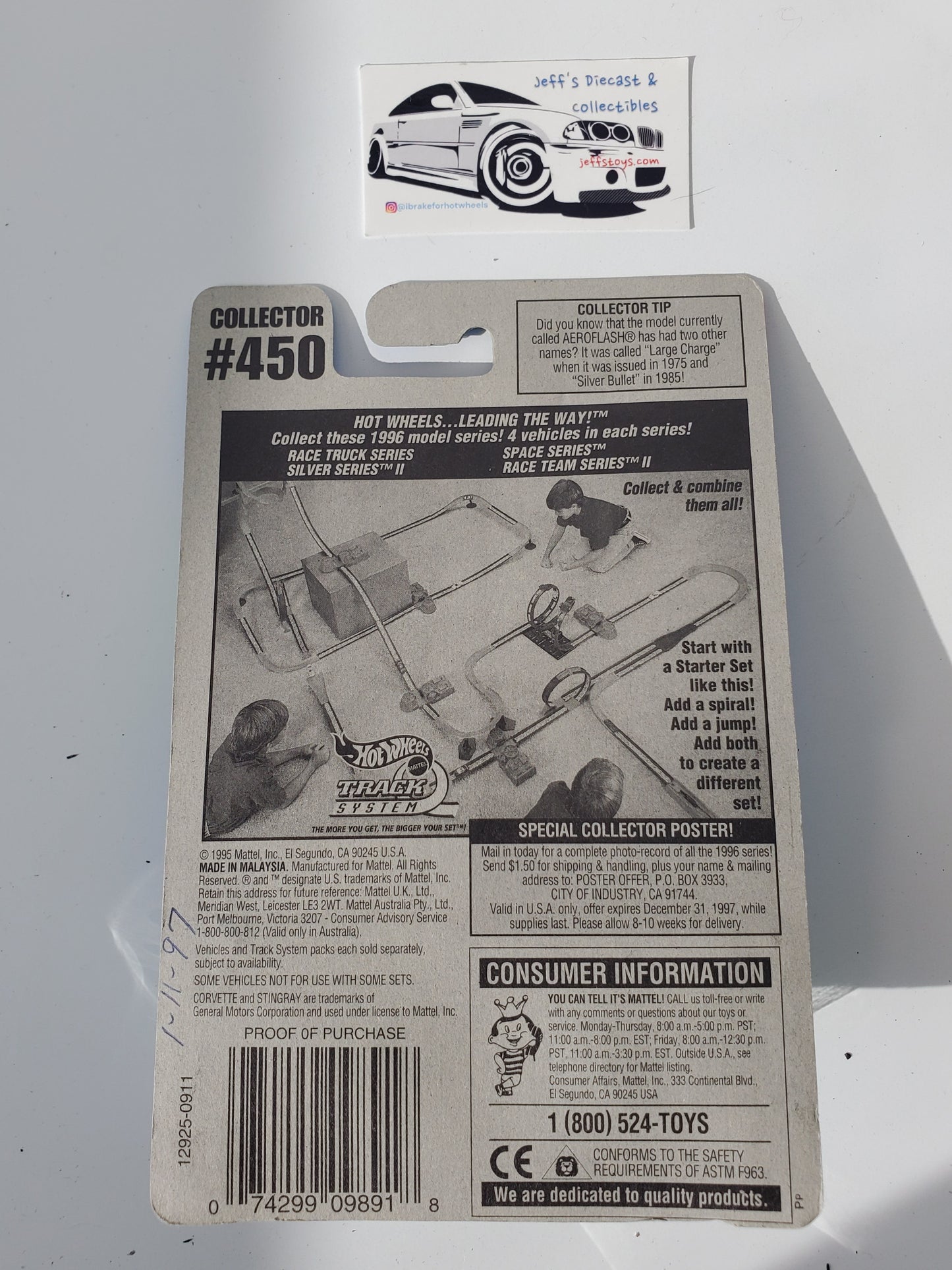 1996 Hot Wheels Corvette Stingray #450 Jeff's Diecast & Collectibles