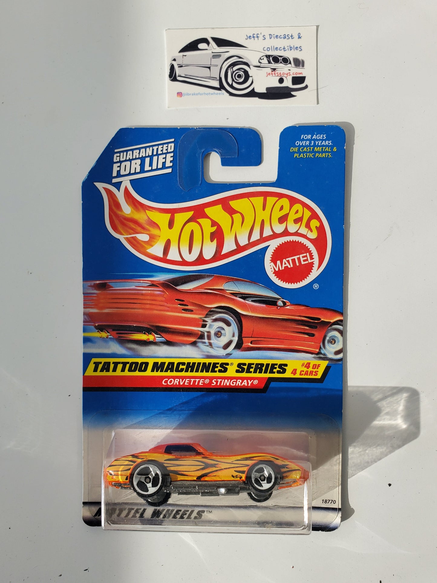 1998 Hot Wheels Corvette Stingray #688 Tattoo Machines Jeff's Diecast & Collectibles