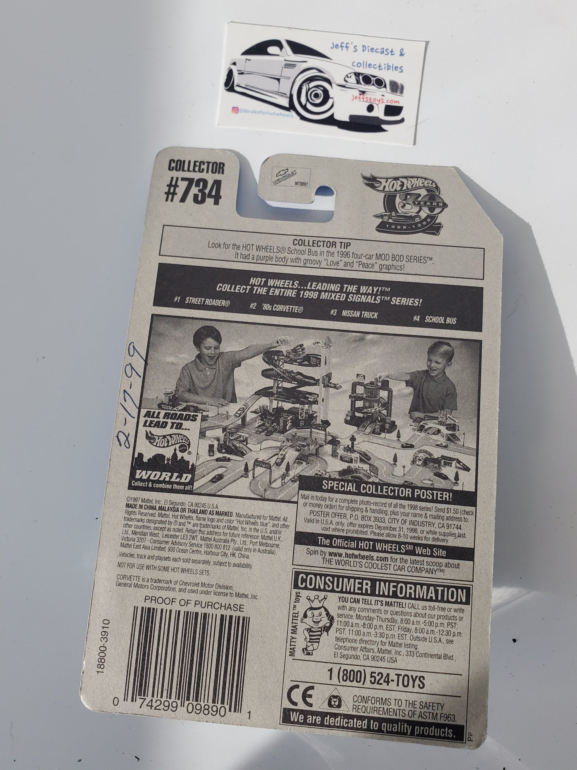 1998 Hot Wheels '80s Corvette #734 Jeff's Diecast & Collectibles