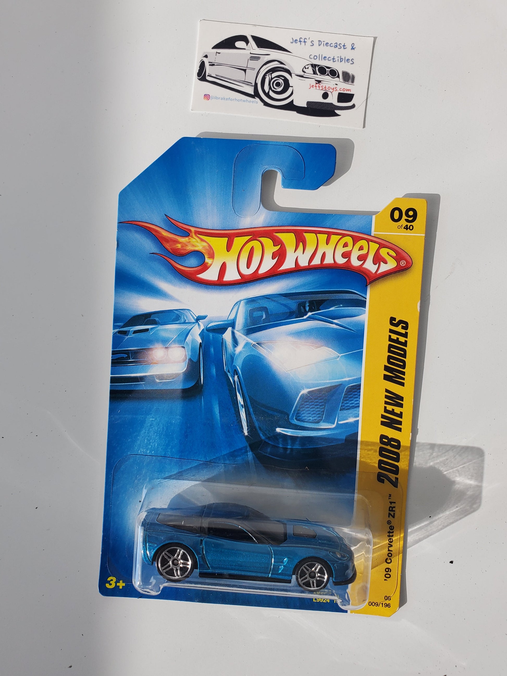 2008 Hot Wheels '09 Corvette ZR1 #9 Blue - Rare Jeff's Diecast & Collectibles