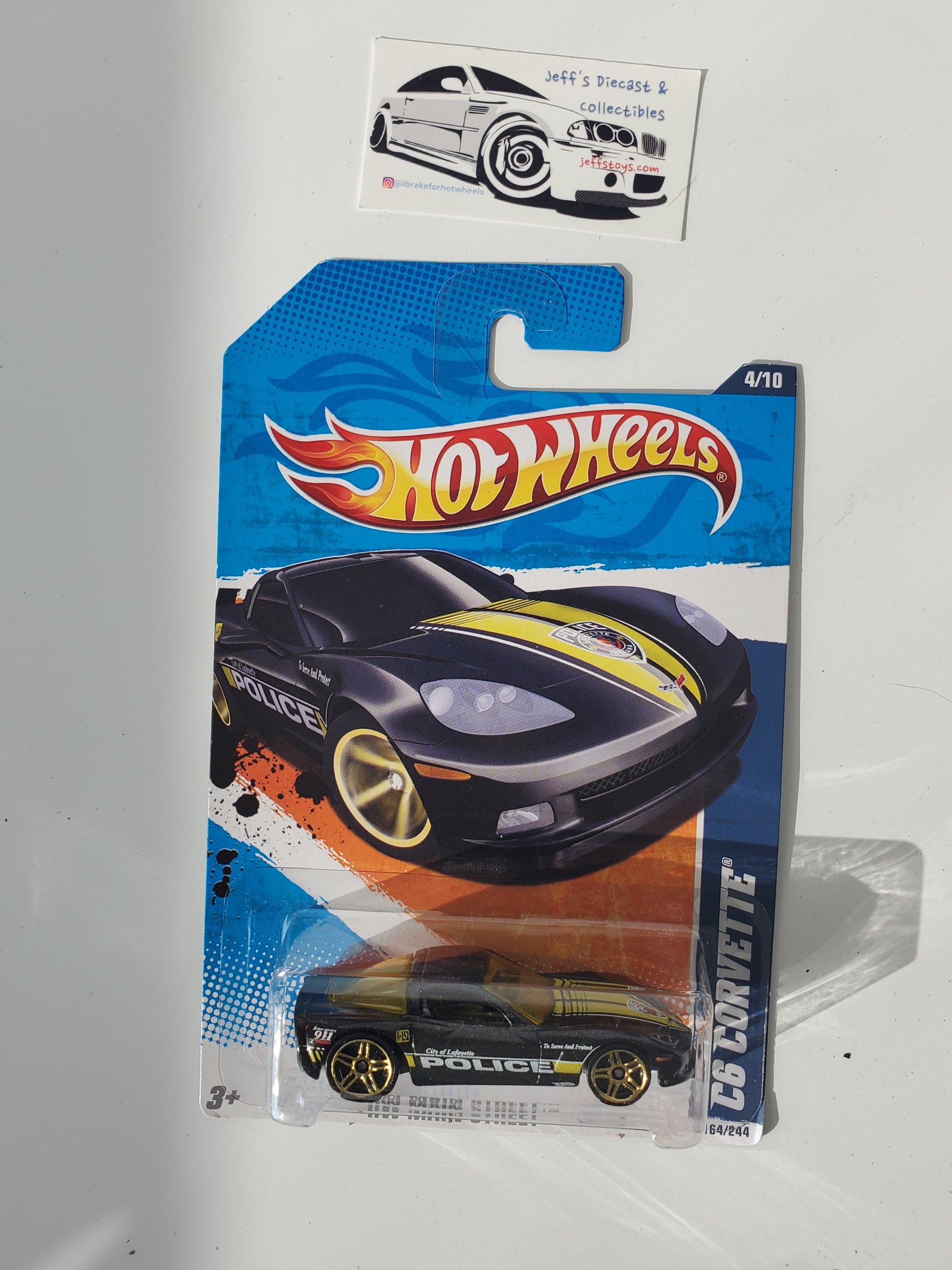 2011 Hot Wheels C6 Corvette #164 Black Jeff's Diecast & Collectibles