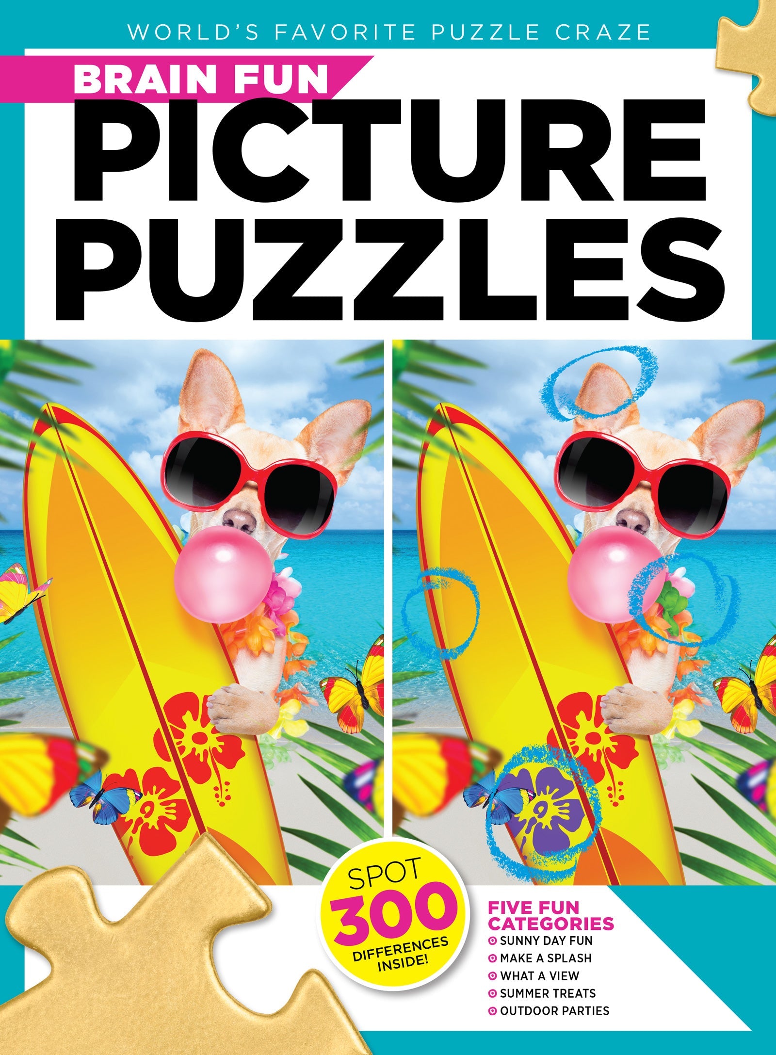 Brain Fun - Picture Puzzles: Spot 300 Differences, Ultimate Brain Challenge, Summer Edition, Sunny Day Fun, Vacation Views, Summer Treats, Outdoor Party Scenes, Unwind, Unplug, Relax, Solve & More! Magazine Shop US
