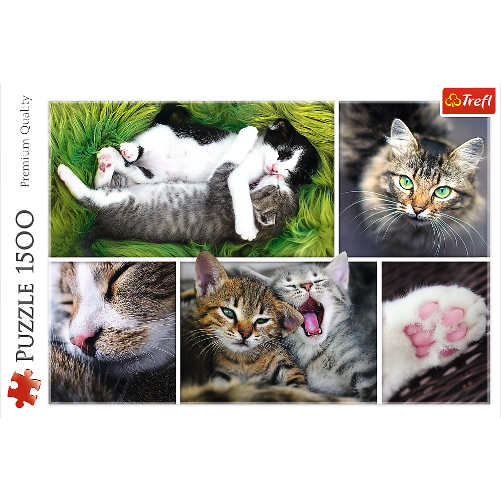 1500 Piece Jigsaw Puzzle, Just Cat Things Collage, Pets, Cats and Kittens, Animal Collage, Adult Puzzles, Trefl 26145 Bridge Toys - Premium Jigsaw Puzzles