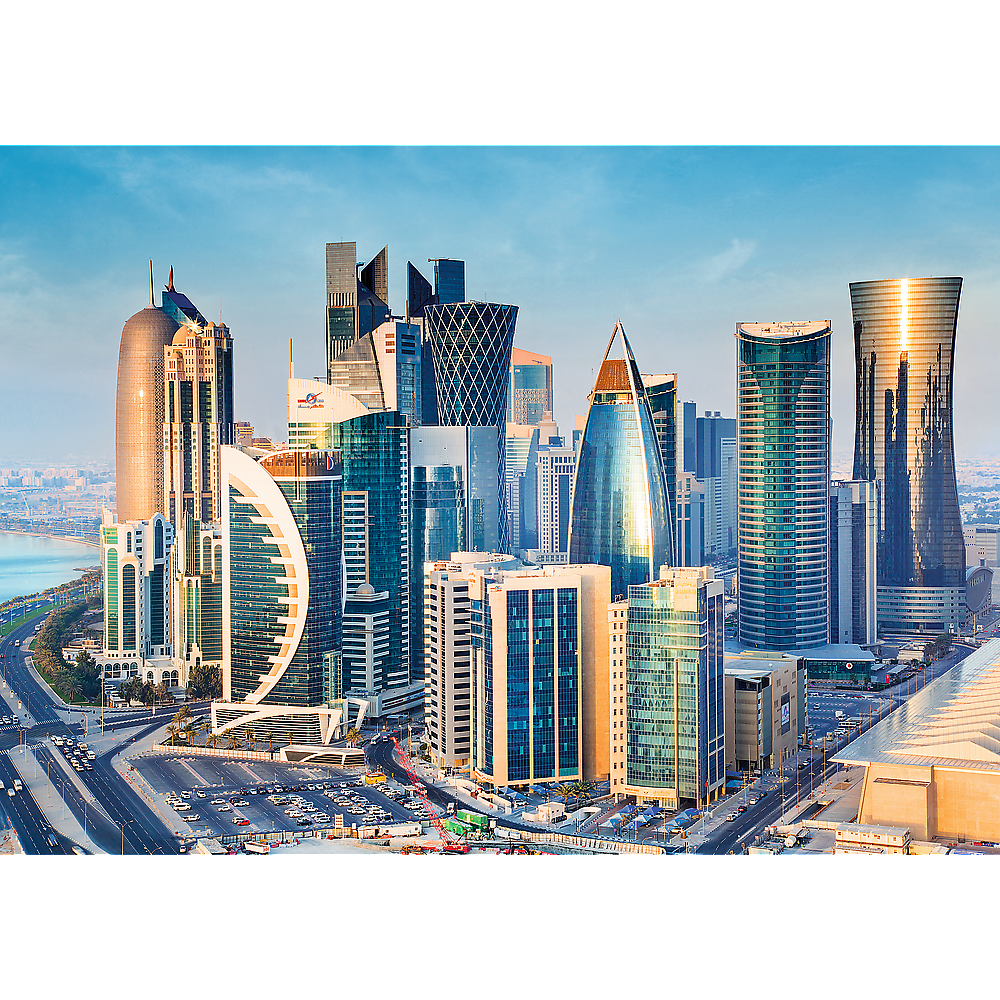 2000 Piece Jigsaw Puzzles, Doha, Qatar, City Skyline, Persian Gulf, Middle East, Adult Puzzles, Trefl 27084 Bridge Toys - Premium Jigsaw Puzzles