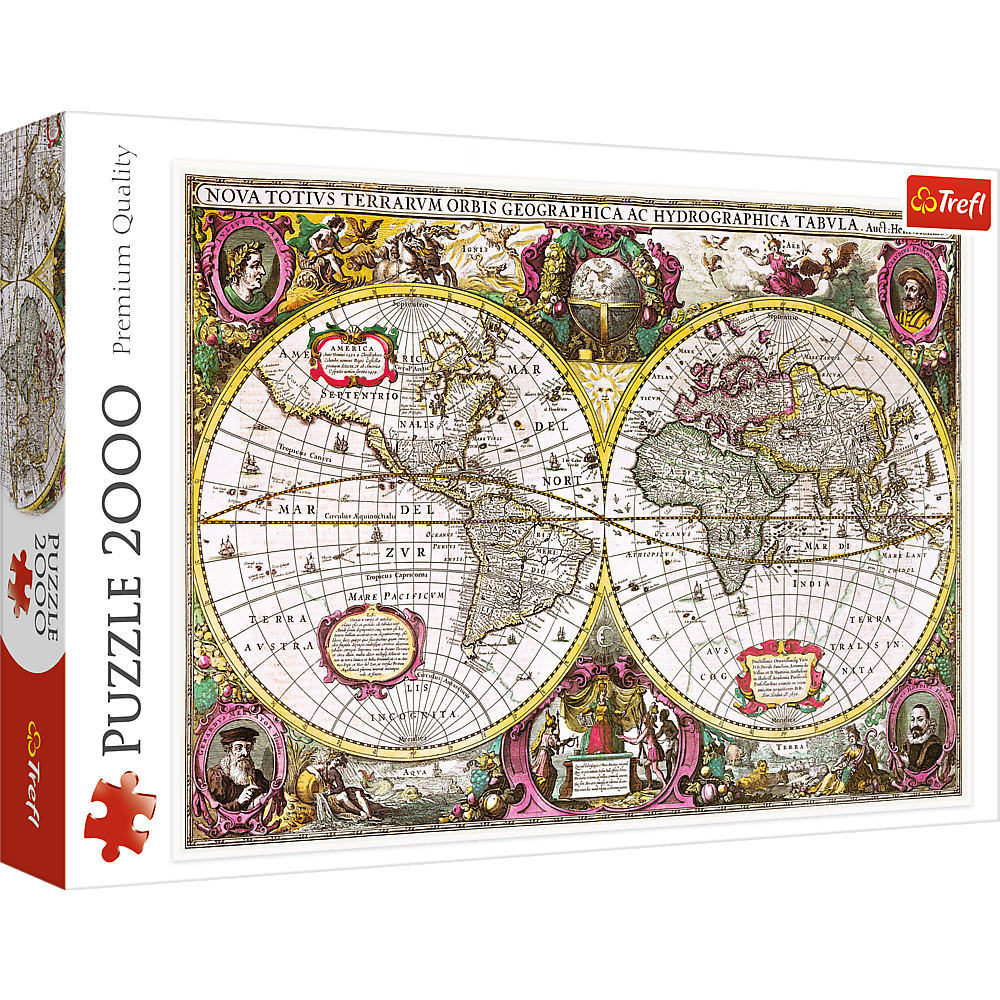 2000 Piece Jigsaw Puzzles, New Land Puzzle, Earth Puzzle, Historical Puzzle, Old World Puzzle, Adult Puzzles, Trefl 27095 Bridge Toys - Premium Jigsaw Puzzles