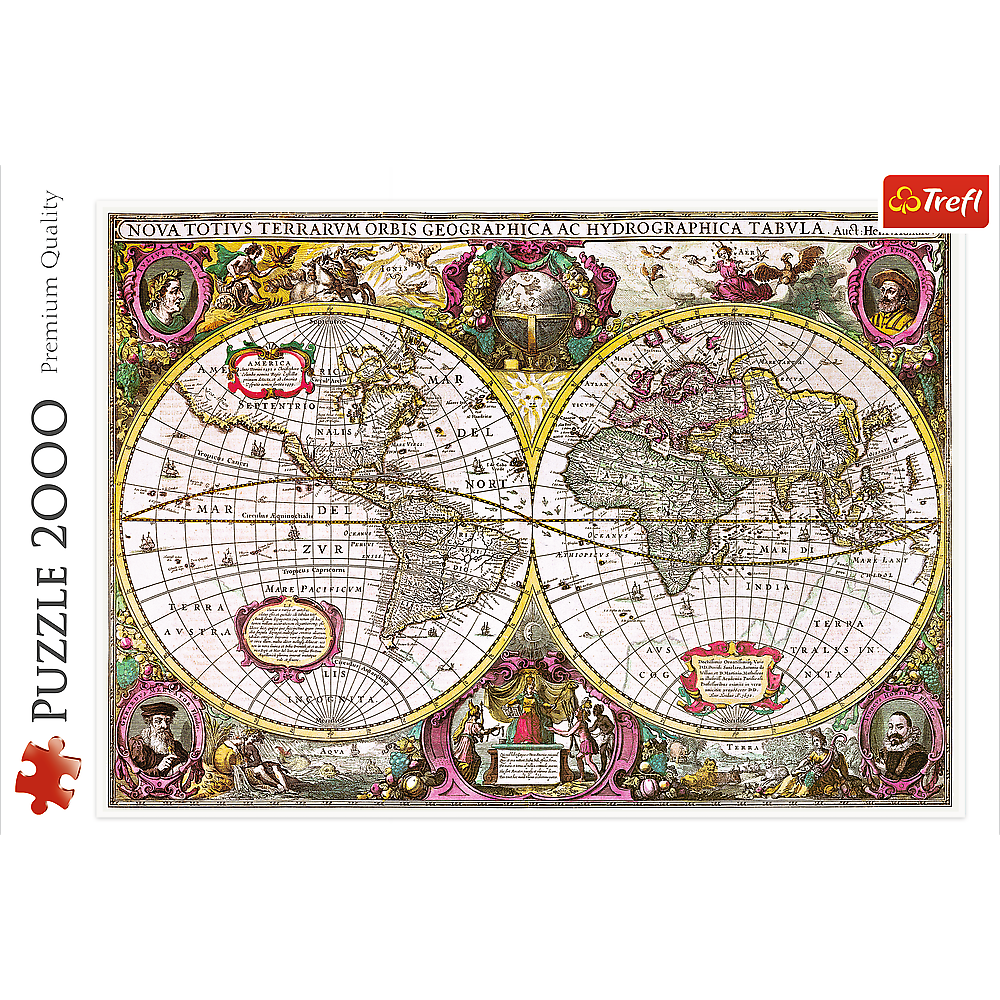 2000 Piece Jigsaw Puzzles, New Land Puzzle, Earth Puzzle, Historical Puzzle, Old World Puzzle, Adult Puzzles, Trefl 27095 Bridge Toys - Premium Jigsaw Puzzles