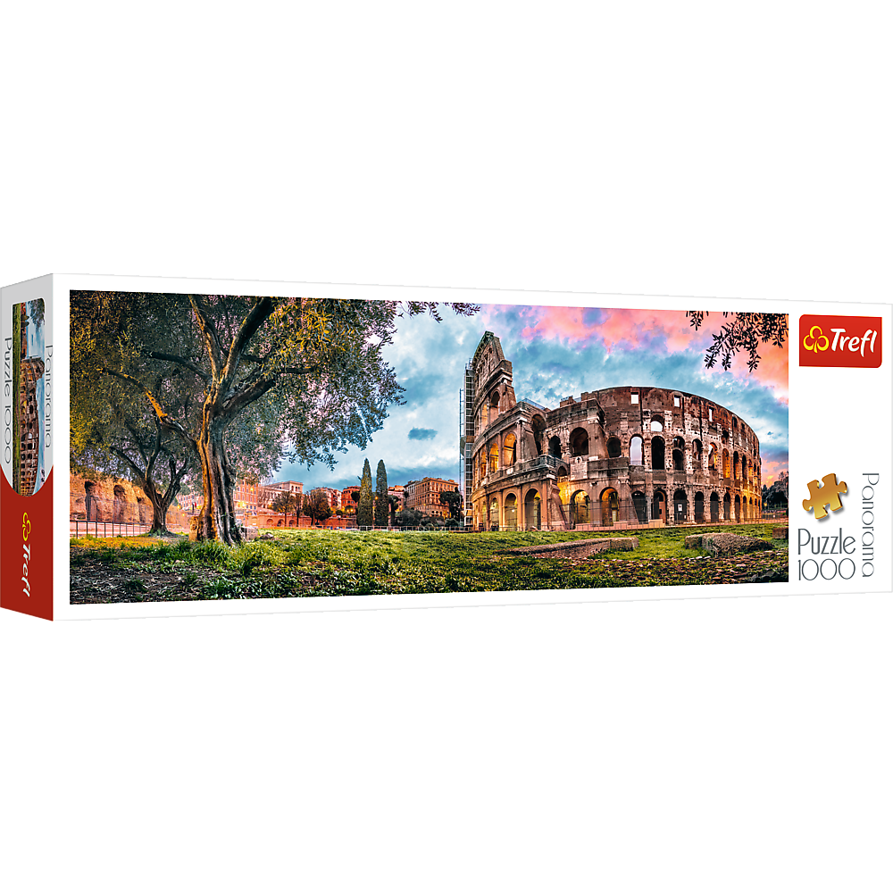 Panorama 1000 Piece Jigsaw Puzzles, Colosseum at Dawn Puzzle, Rome, Italy and the Colosseum, Adult Puzzles, Trefl 29030 Bridge Toys - Premium Jigsaw Puzzles