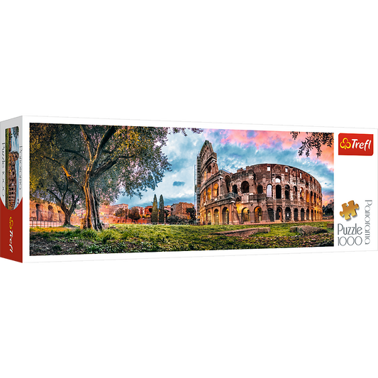 Panorama 1000 Piece Jigsaw Puzzles, Colosseum at Dawn Puzzle, Rome, Italy and the Colosseum, Adult Puzzles, Trefl 29030 Bridge Toys - Premium Jigsaw Puzzles
