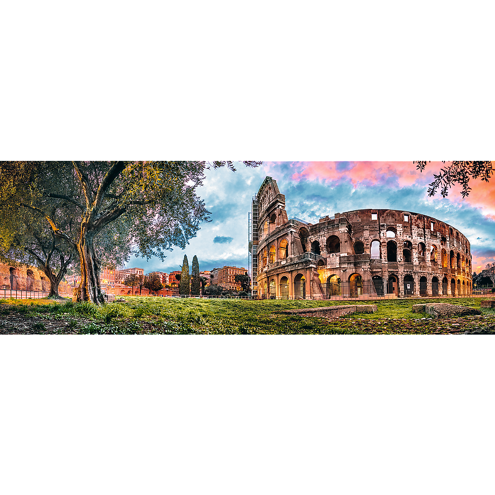 Panorama 1000 Piece Jigsaw Puzzles, Colosseum at Dawn Puzzle, Rome, Italy and the Colosseum, Adult Puzzles, Trefl 29030 Bridge Toys - Premium Jigsaw Puzzles