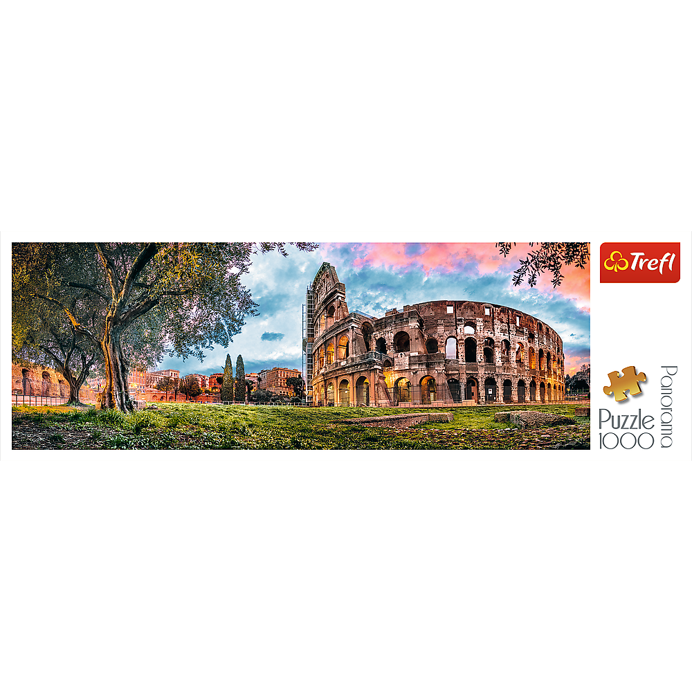 Panorama 1000 Piece Jigsaw Puzzles, Colosseum at Dawn Puzzle, Rome, Italy and the Colosseum, Adult Puzzles, Trefl 29030 Bridge Toys - Premium Jigsaw Puzzles