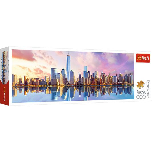 Panorama 1000 Piece Jigsaw Puzzles, Manhattan, New York, USA, Puzzle of New York with City Skyline, Adult Puzzles, Trefl 29033 Bridge Toys - Premium Jigsaw Puzzles