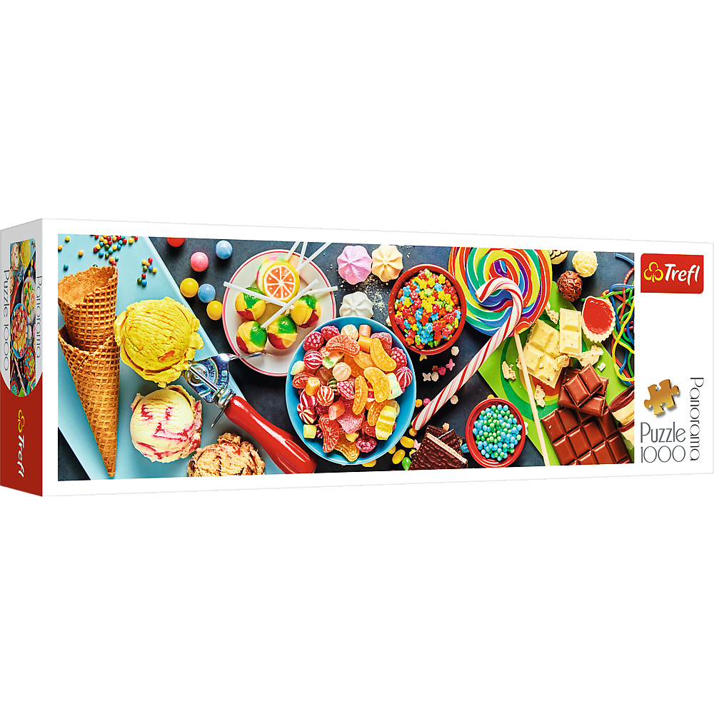Panorama 1000 Piece Jigsaw Puzzles, Sweet Delights, Colorful Candy and Sweet Treats Puzzle, Adult Puzzles, Trefl 29046 Bridge Toys - Premium Jigsaw Puzzles