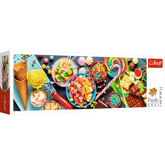 Panorama 1000 Piece Jigsaw Puzzles, Sweet Delights, Colorful Candy and Sweet Treats Puzzle, Adult Puzzles, Trefl 29046 Bridge Toys - Premium Jigsaw Puzzles