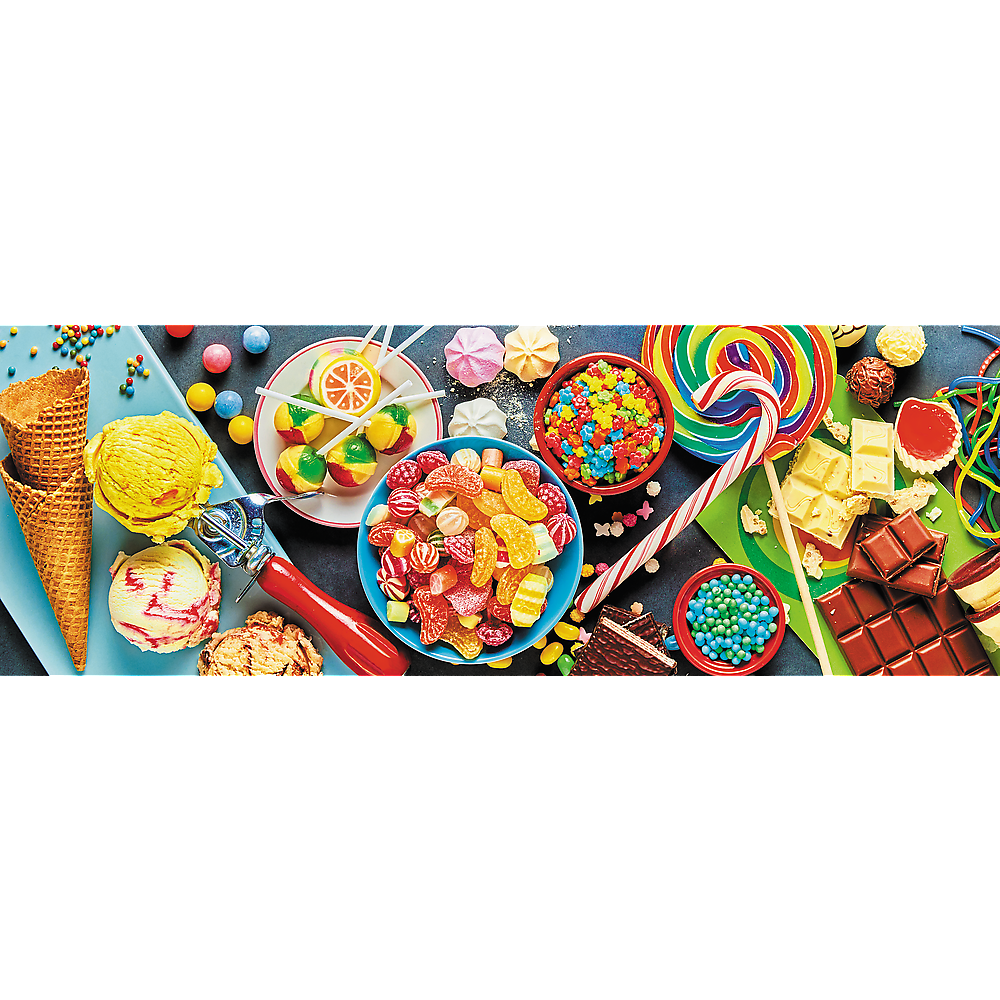 Panorama 1000 Piece Jigsaw Puzzles, Sweet Delights, Colorful Candy and Sweet Treats Puzzle, Adult Puzzles, Trefl 29046 Bridge Toys - Premium Jigsaw Puzzles