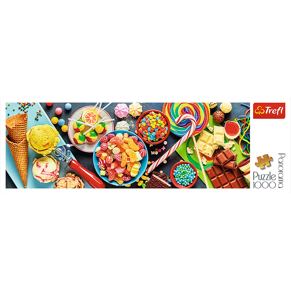 Panorama 1000 Piece Jigsaw Puzzles, Sweet Delights, Colorful Candy and Sweet Treats Puzzle, Adult Puzzles, Trefl 29046 Bridge Toys - Premium Jigsaw Puzzles