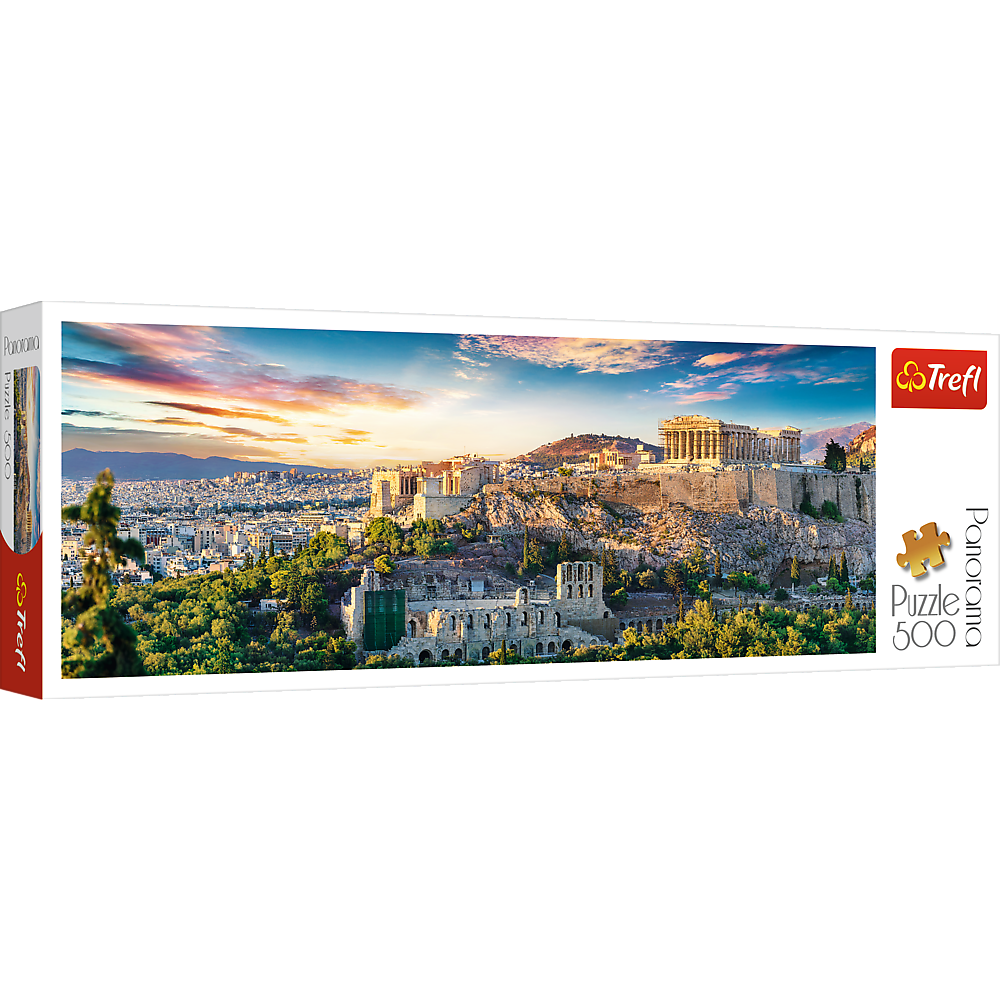 Panorama 500 Piece Jigsaw Puzzles, Acropolis, Athens Greece Puzzle, Parthenon Puzzle, Adult Puzzles, Trefl 29503 Bridge Toys - Premium Jigsaw Puzzles