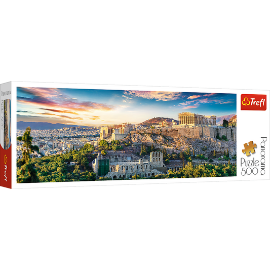 Panorama 500 Piece Jigsaw Puzzles, Acropolis, Athens Greece Puzzle, Parthenon Puzzle, Adult Puzzles, Trefl 29503 Bridge Toys - Premium Jigsaw Puzzles