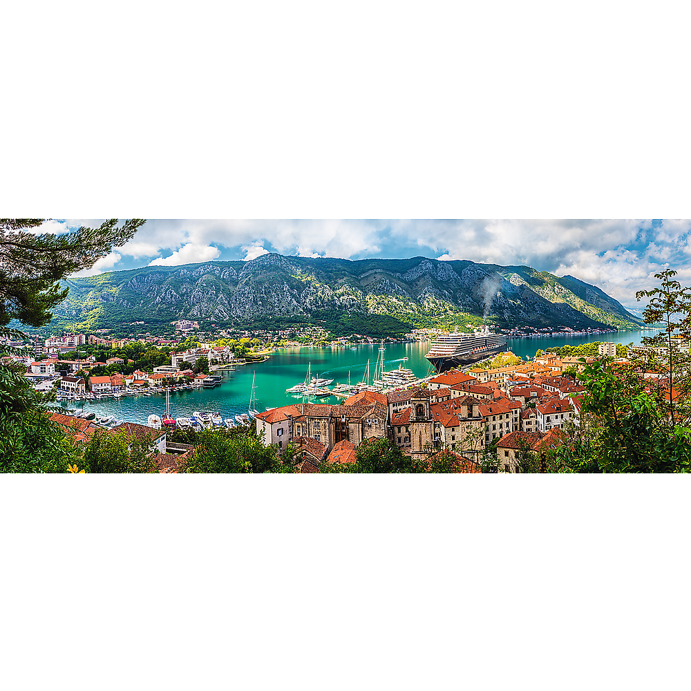 Panorama 500 Piece Jigsaw Puzzles, Kotor Montenegro, Medieval Old Town Puzzle, Adriatic Coast Puzzle, Adult Puzzles, Trefl 29506 Bridge Toys - Premium Jigsaw Puzzles