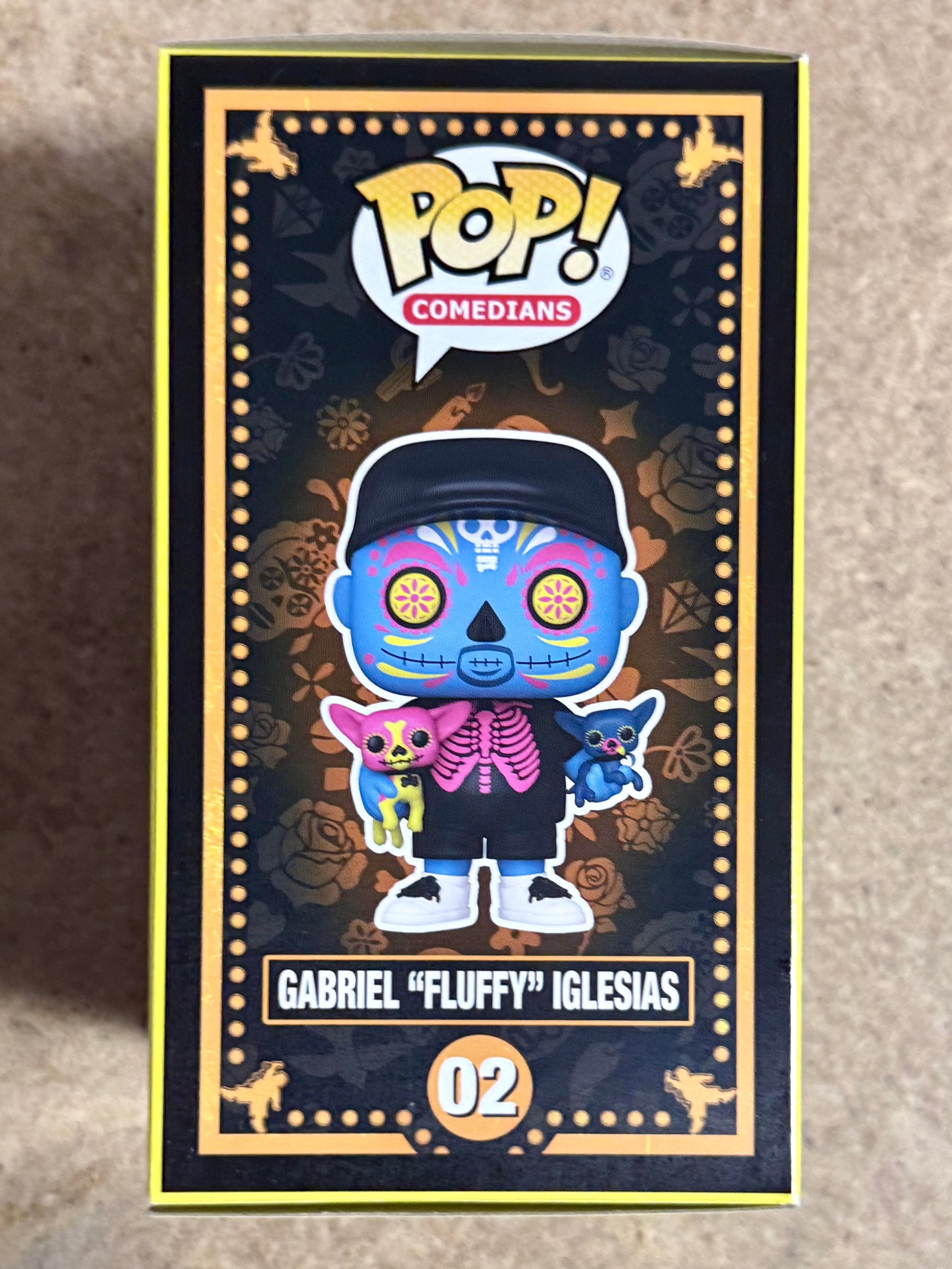 Gabriel “FLUFFY” Iglesias Signed BL Dia De Los Muertos Funko Pop! With JSA COA Mustang Comics
