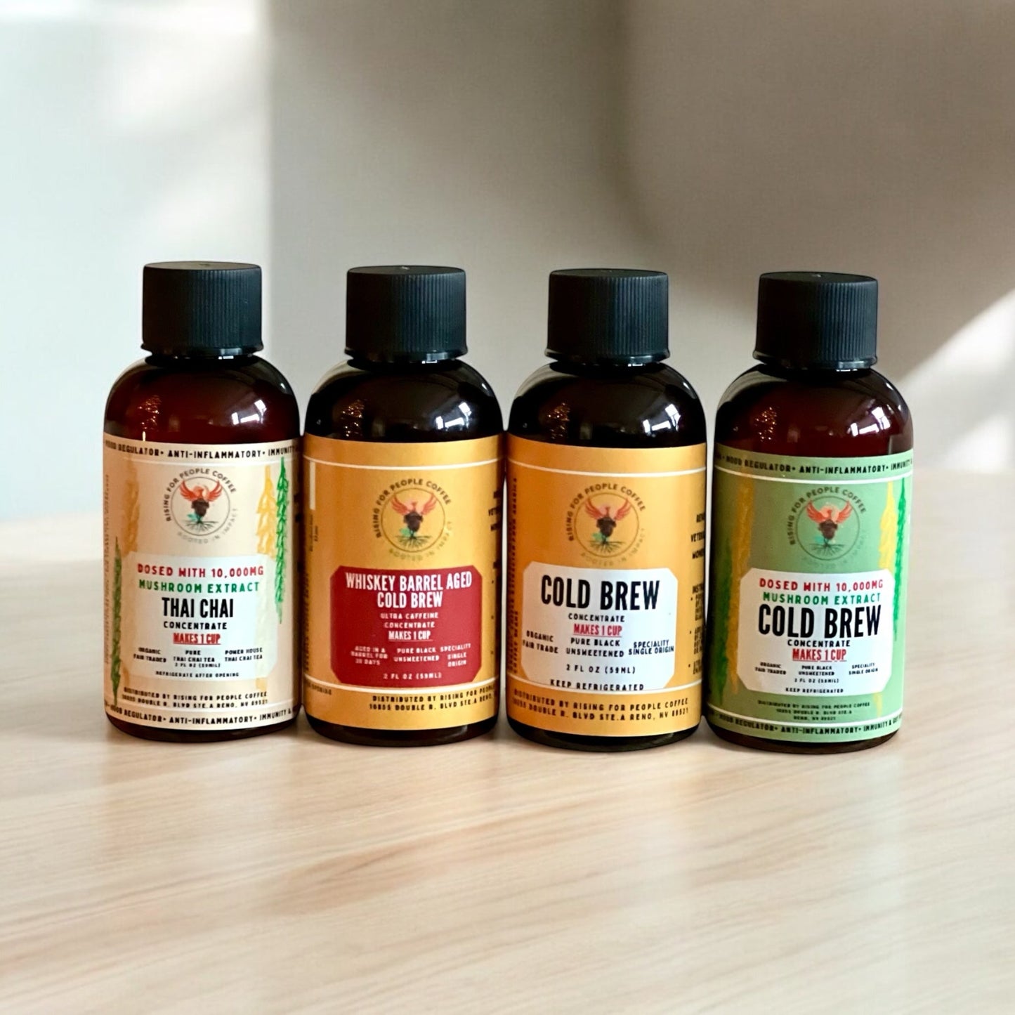 2oz Travel Cold Brew & Thai Chai Concentrate Set of 4