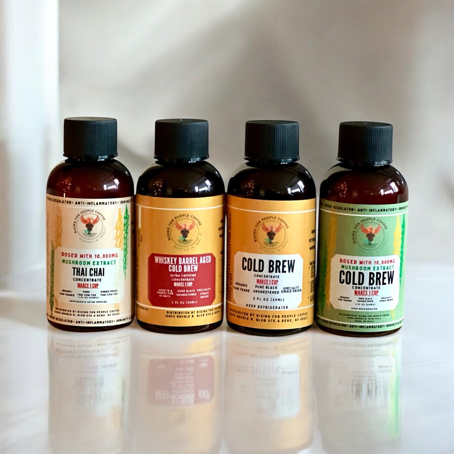 2oz Travel Cold Brew & Thai Chai Concentrate Set of 4