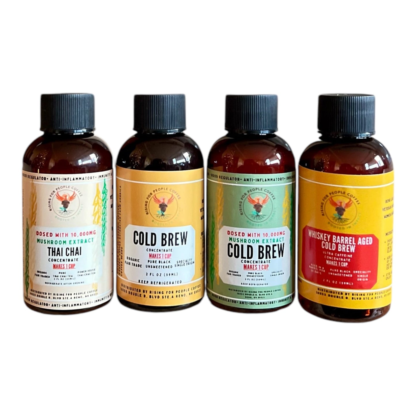 2oz Travel Cold Brew & Thai Chai Concentrate Set of 4