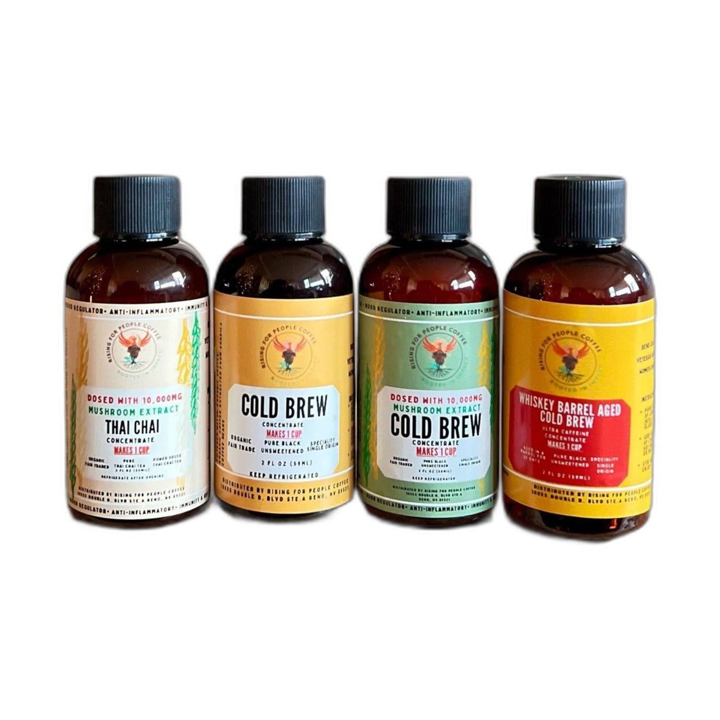 2oz Travel Cold Brew & Thai Chai Concentrate Set of 4