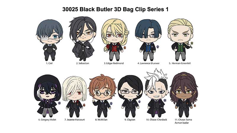 Black Butler 3D Foam Bag Clip Bling Bag Super Anime Store
