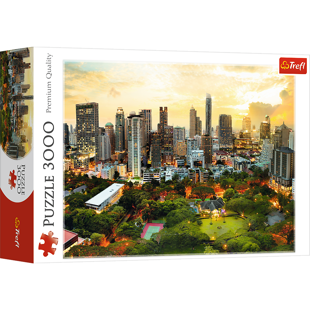 3000 Piece Jigsaw Puzzles, Sunset in Bangkok, Thailand, Cityscape puzzle, Adult Puzzle, Trefl 33060 Bridge Toys - Premium Jigsaw Puzzles